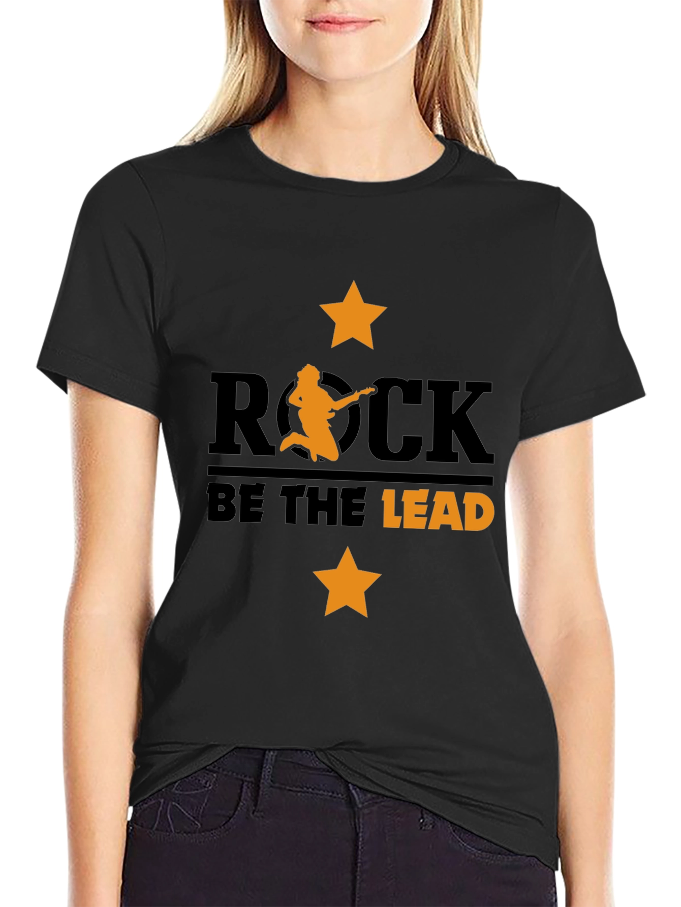 Rock Be The Lead Black Graphic Tee