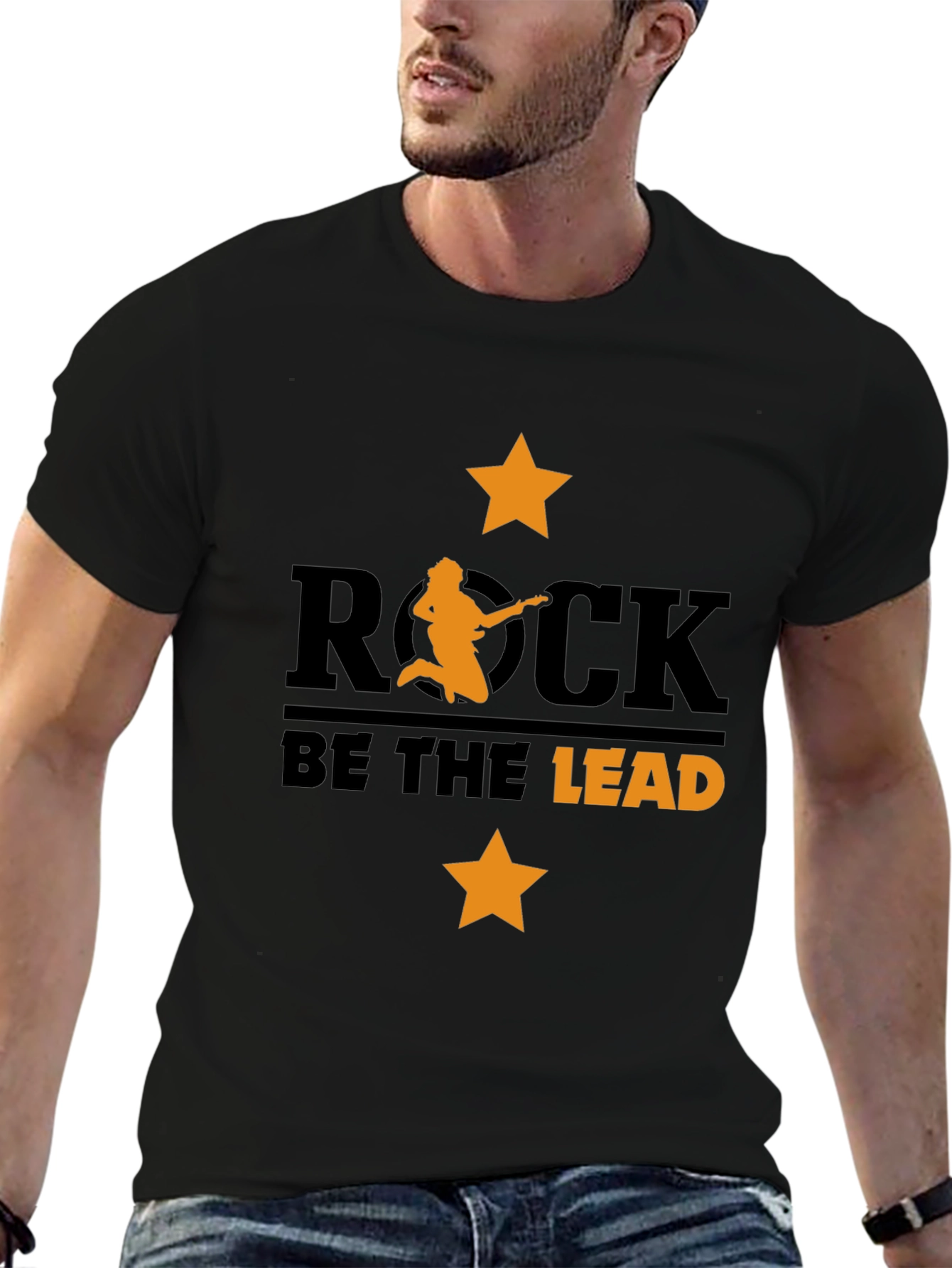 Rock Be The Lead Black Graphic Tee