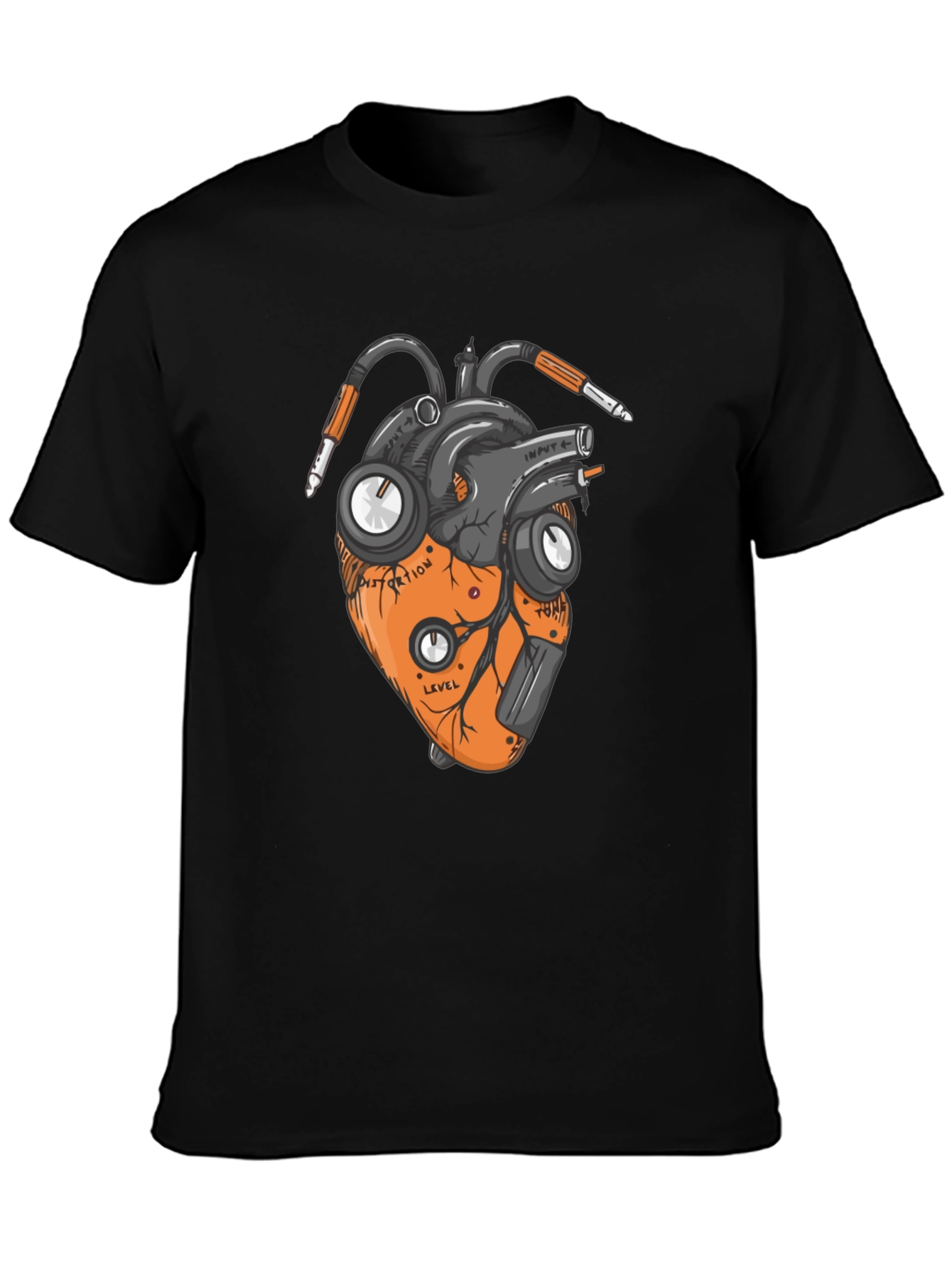 Electronic Heart Graphic Black Tee