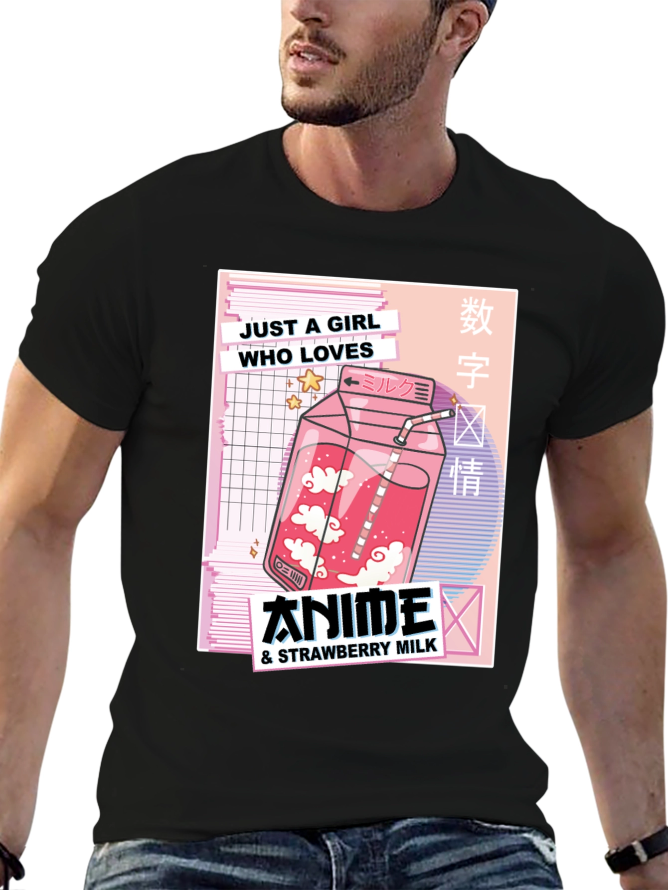 Anime & Strawberry Milk Graphic Tee
