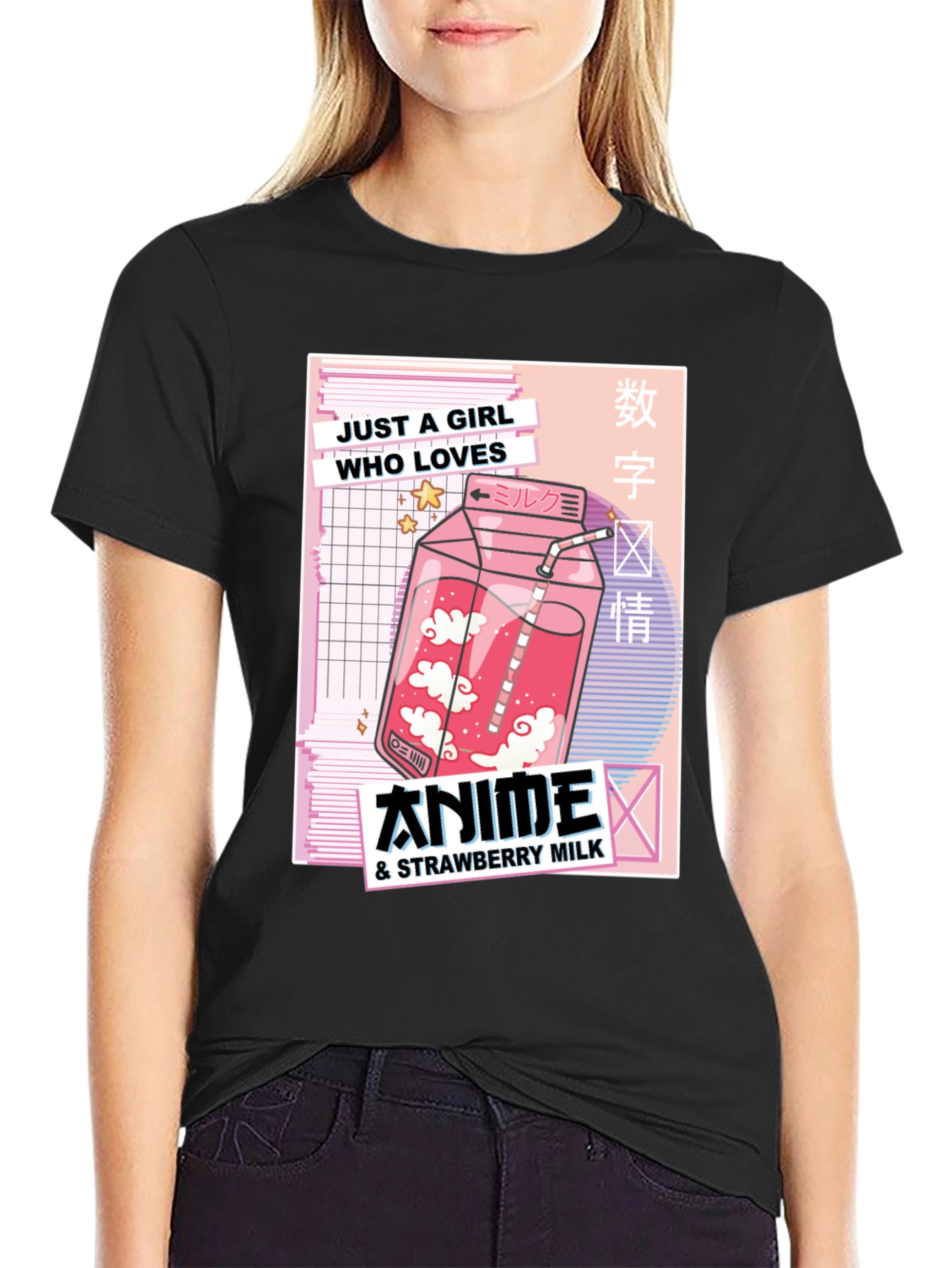 Anime & Strawberry Milk Graphic Tee