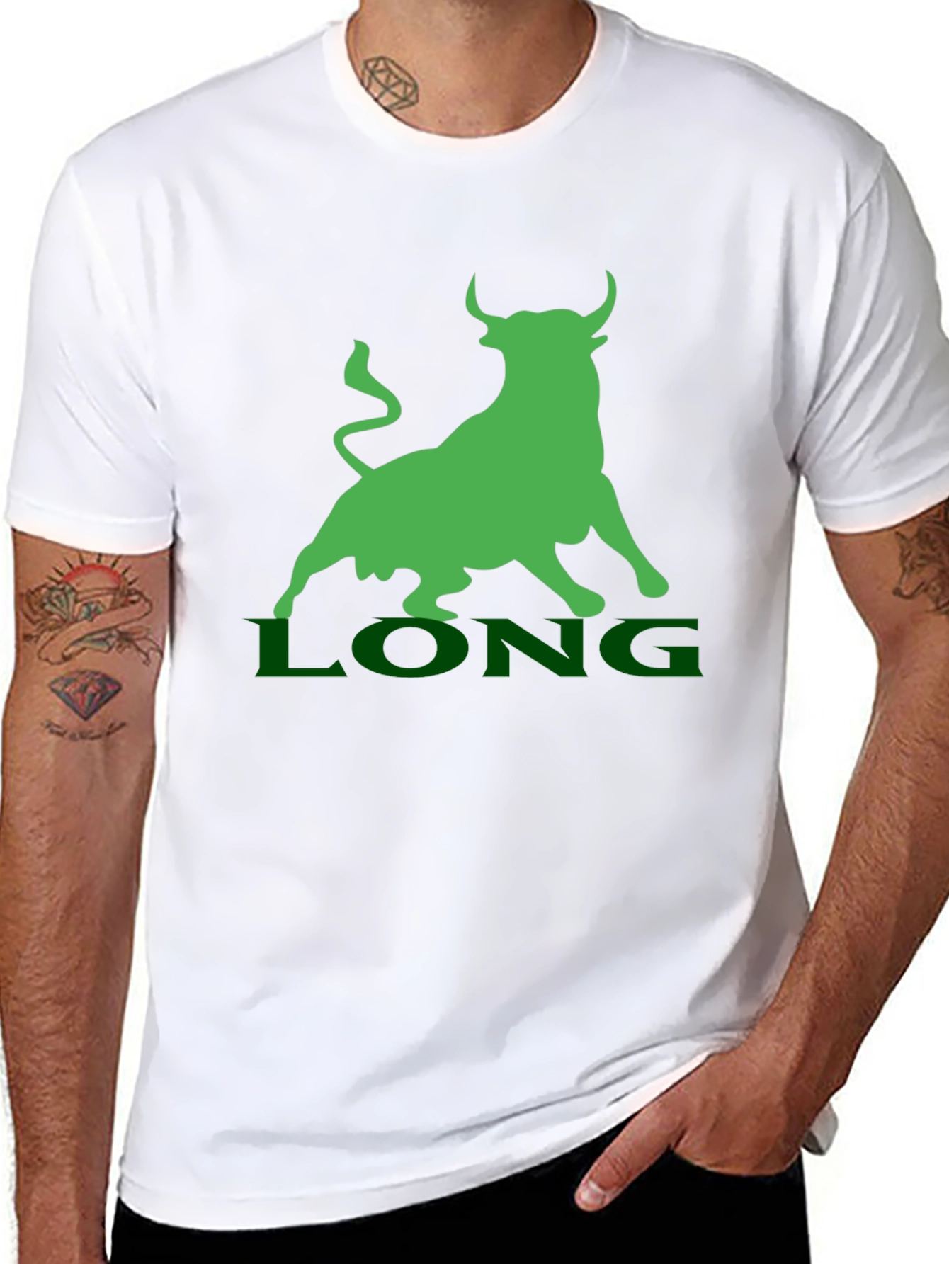 Bull Market T-Shirt - Green LONG Design