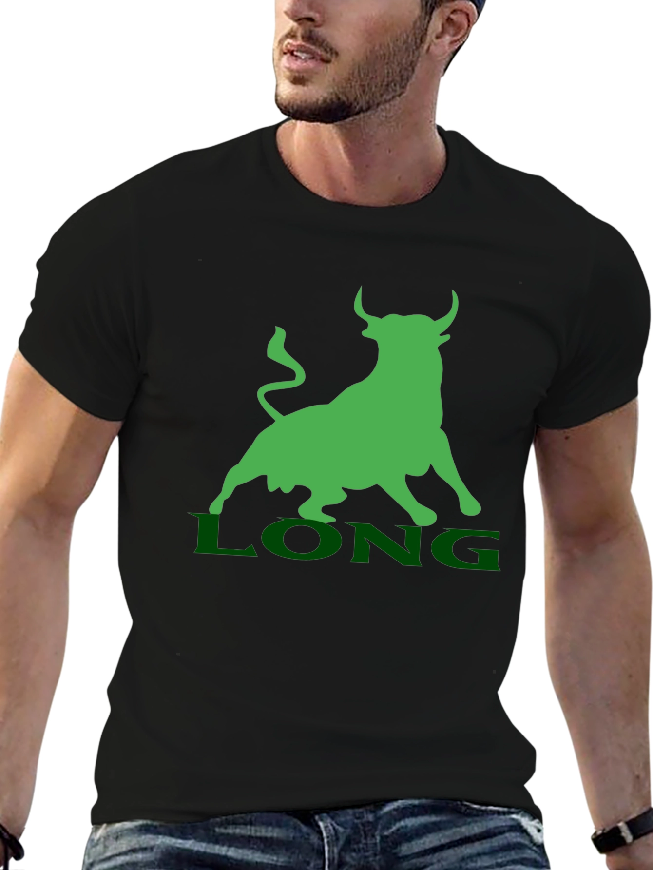 Bull Market T-Shirt - Green LONG Design