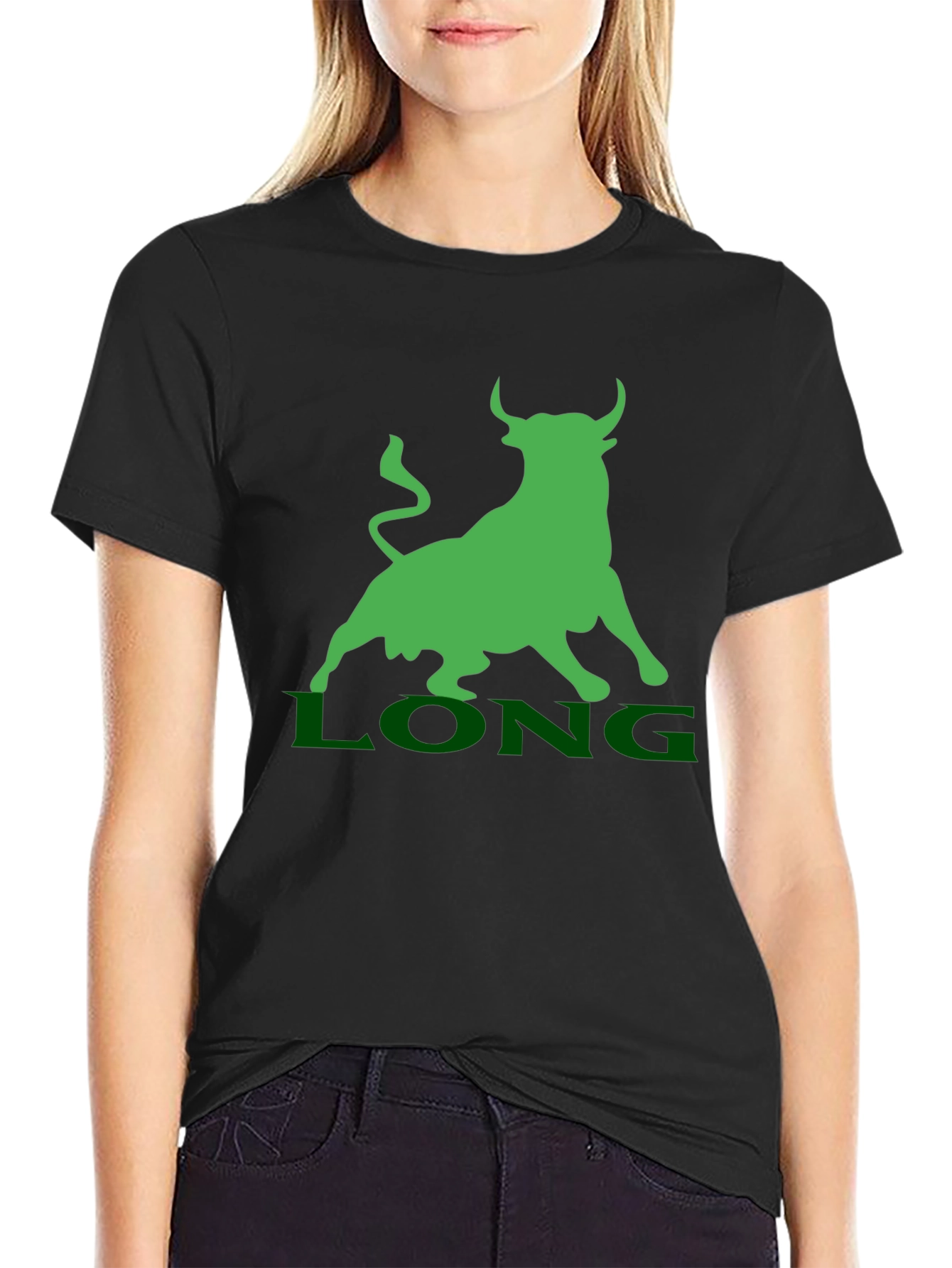 Bull Market T-Shirt - Green LONG Design