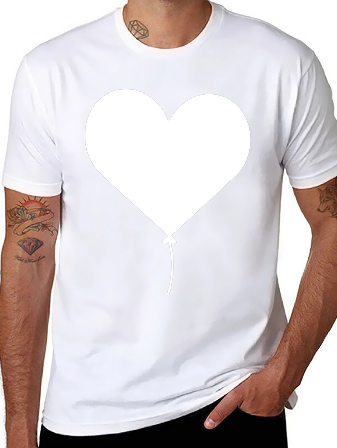 Heart Balloon Graphic Tee - Classic Black T-Shirt