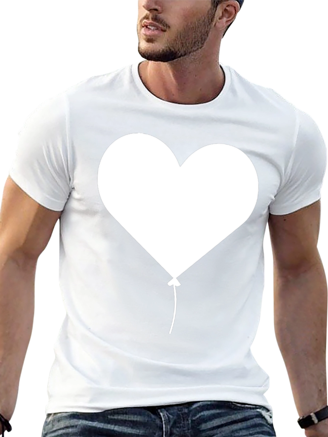 Heart Balloon Graphic Tee - Classic Black T-Shirt