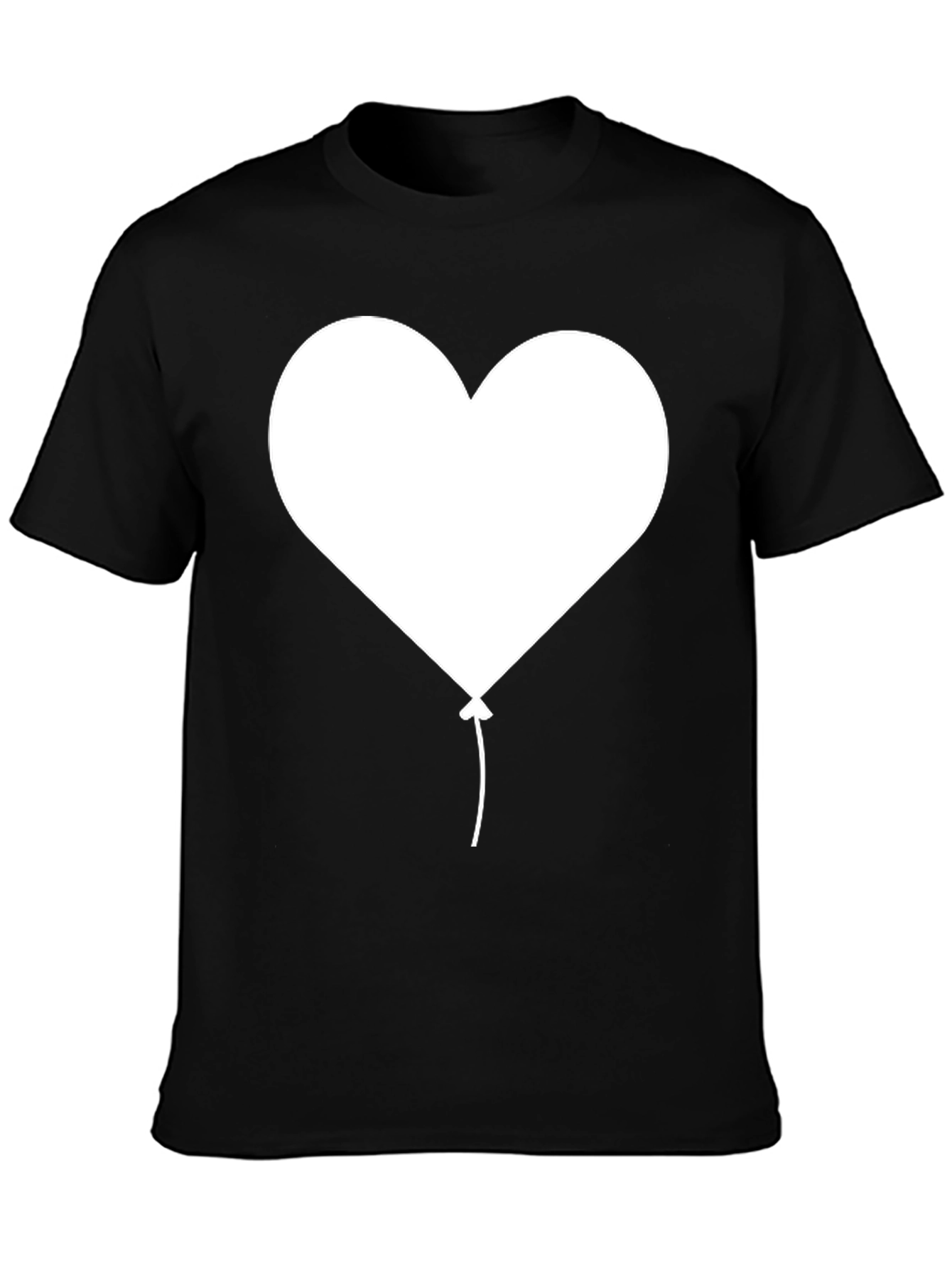 Heart Balloon Graphic Tee - Classic Black T-Shirt