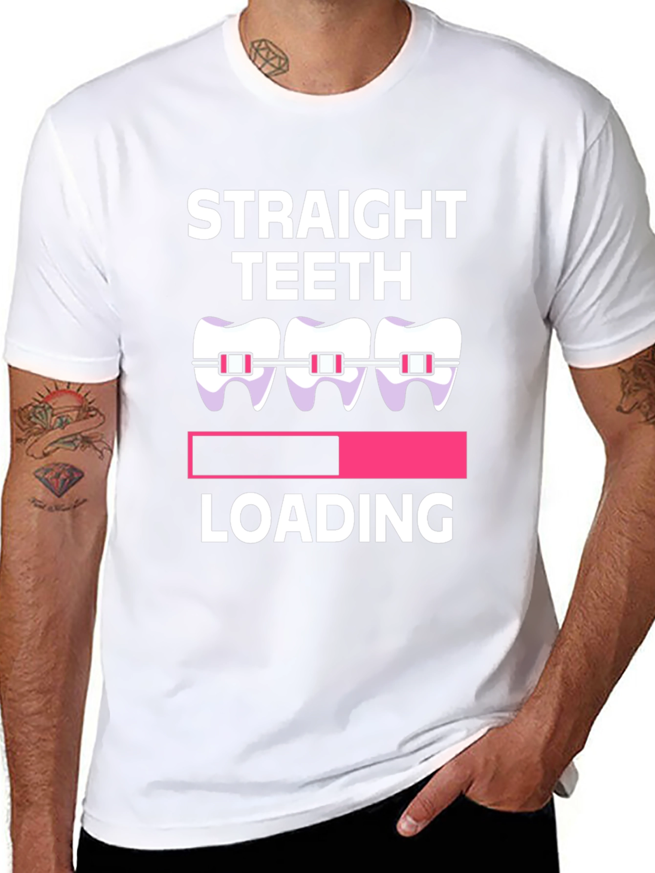 Straight Teeth Loading Graphic Tee - Black