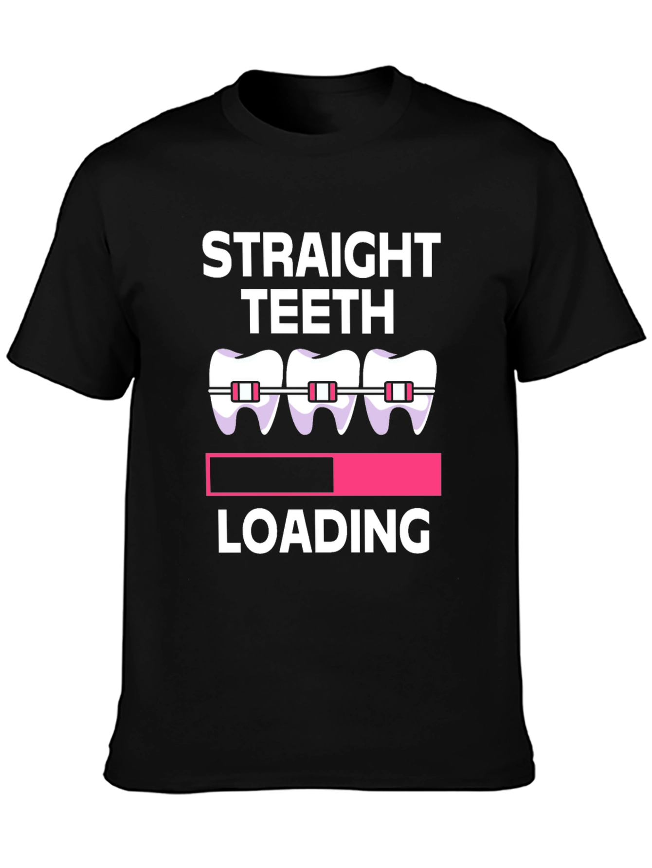Straight Teeth Loading Graphic Tee - Black