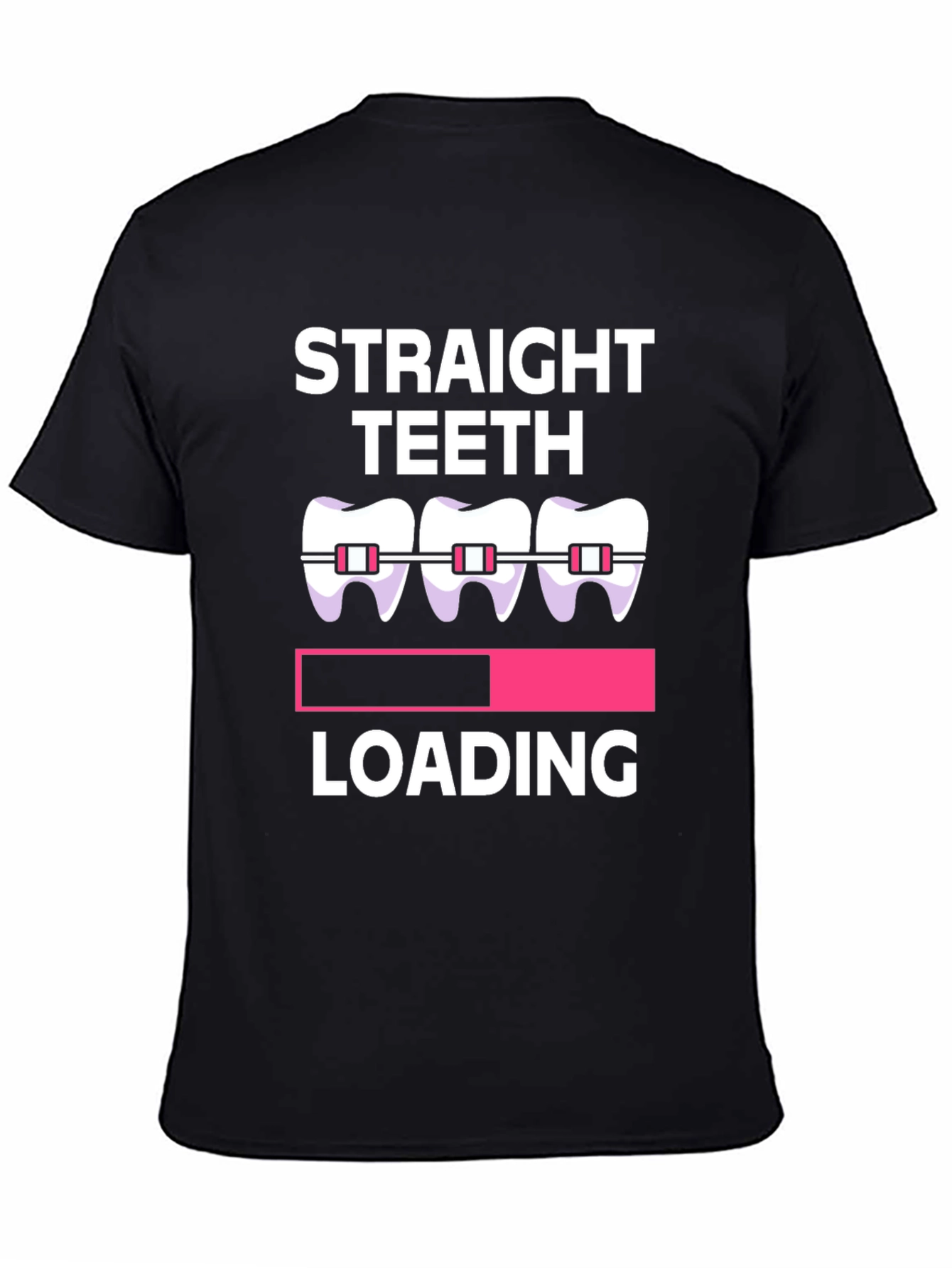 Straight Teeth Loading Graphic Tee - Black