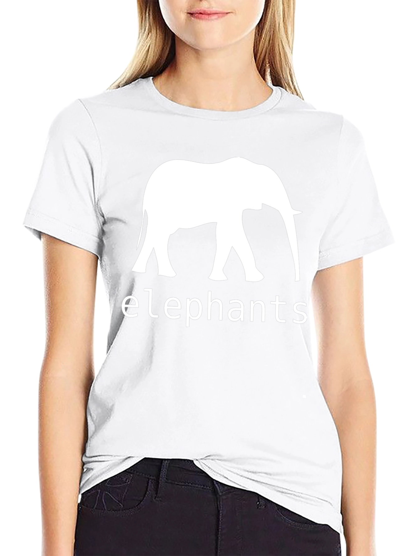 Elephant Graphic Print Mens Black T-Shirt