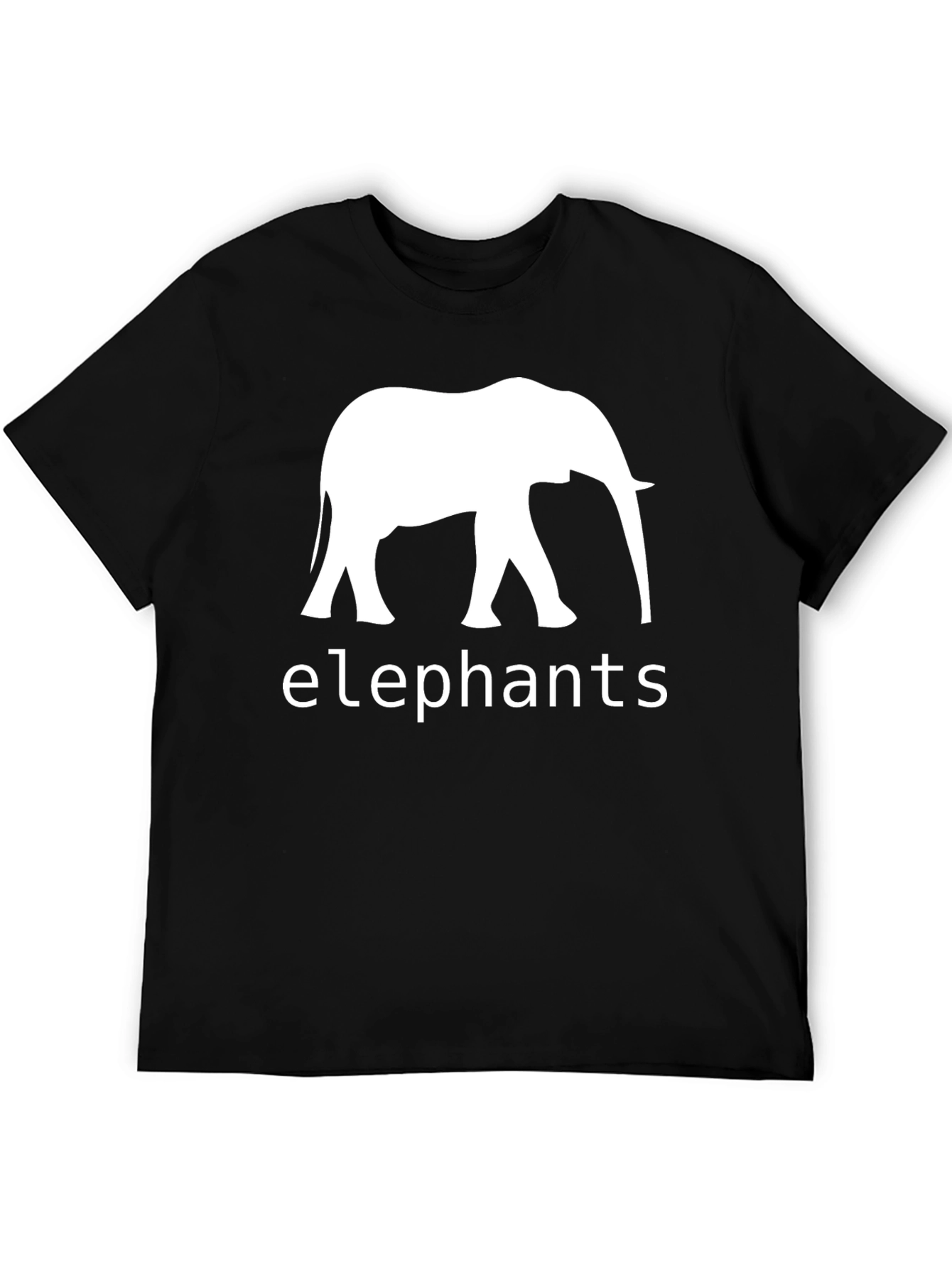 Elephant Graphic Print Mens Black T-Shirt
