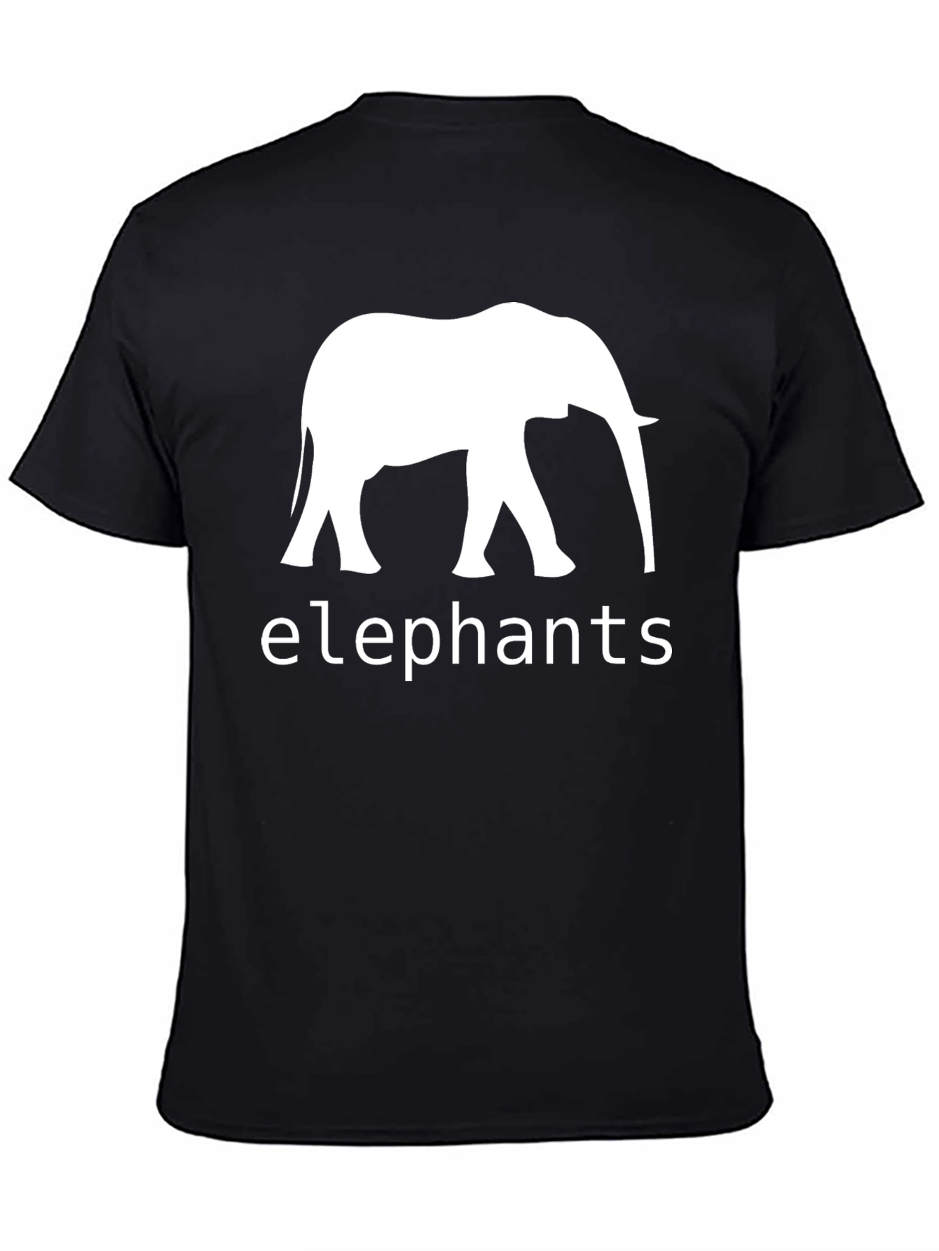 Elephant Graphic Print Mens Black T-Shirt