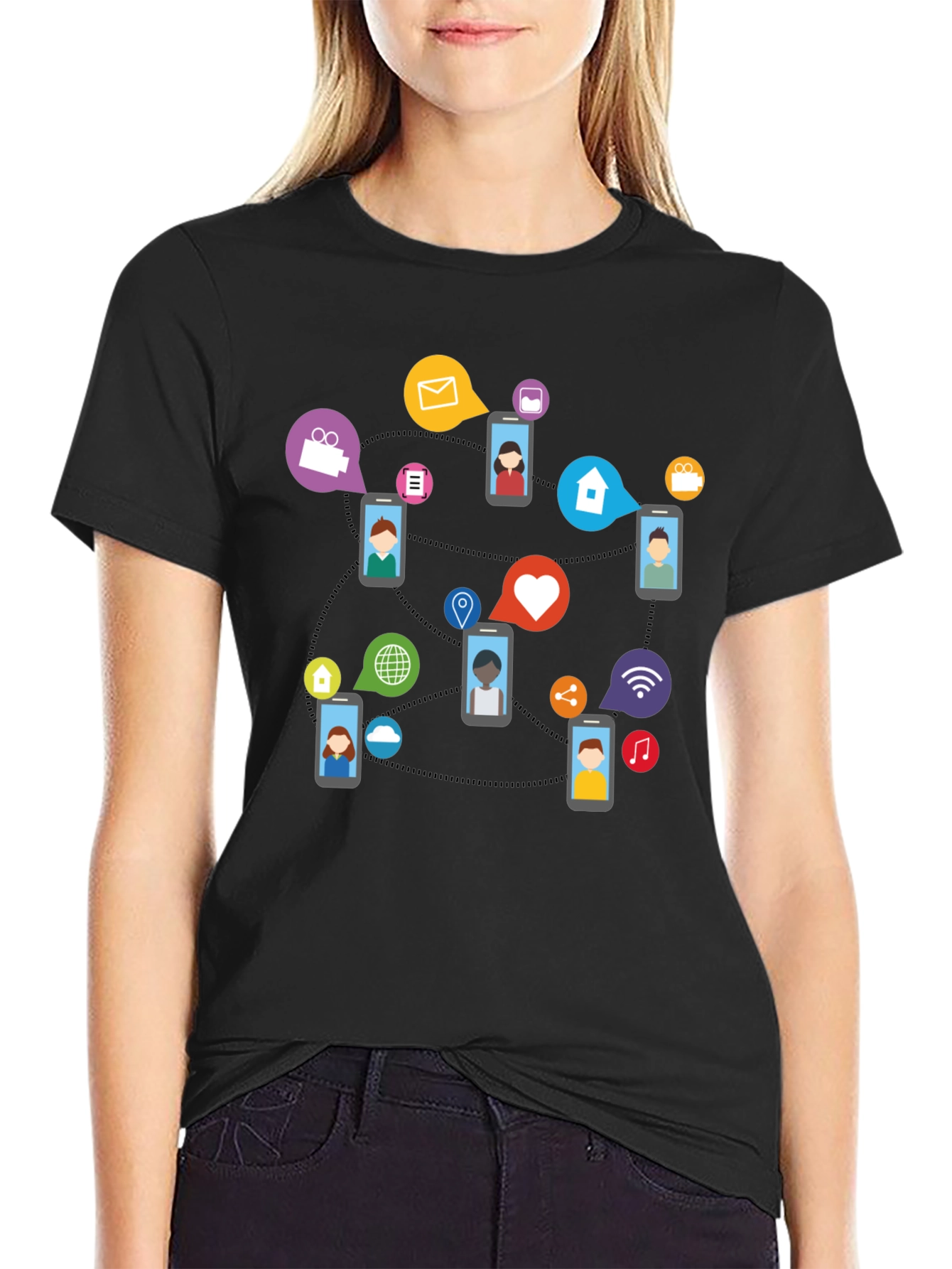 Social Network T-Shirt - Connected World Design