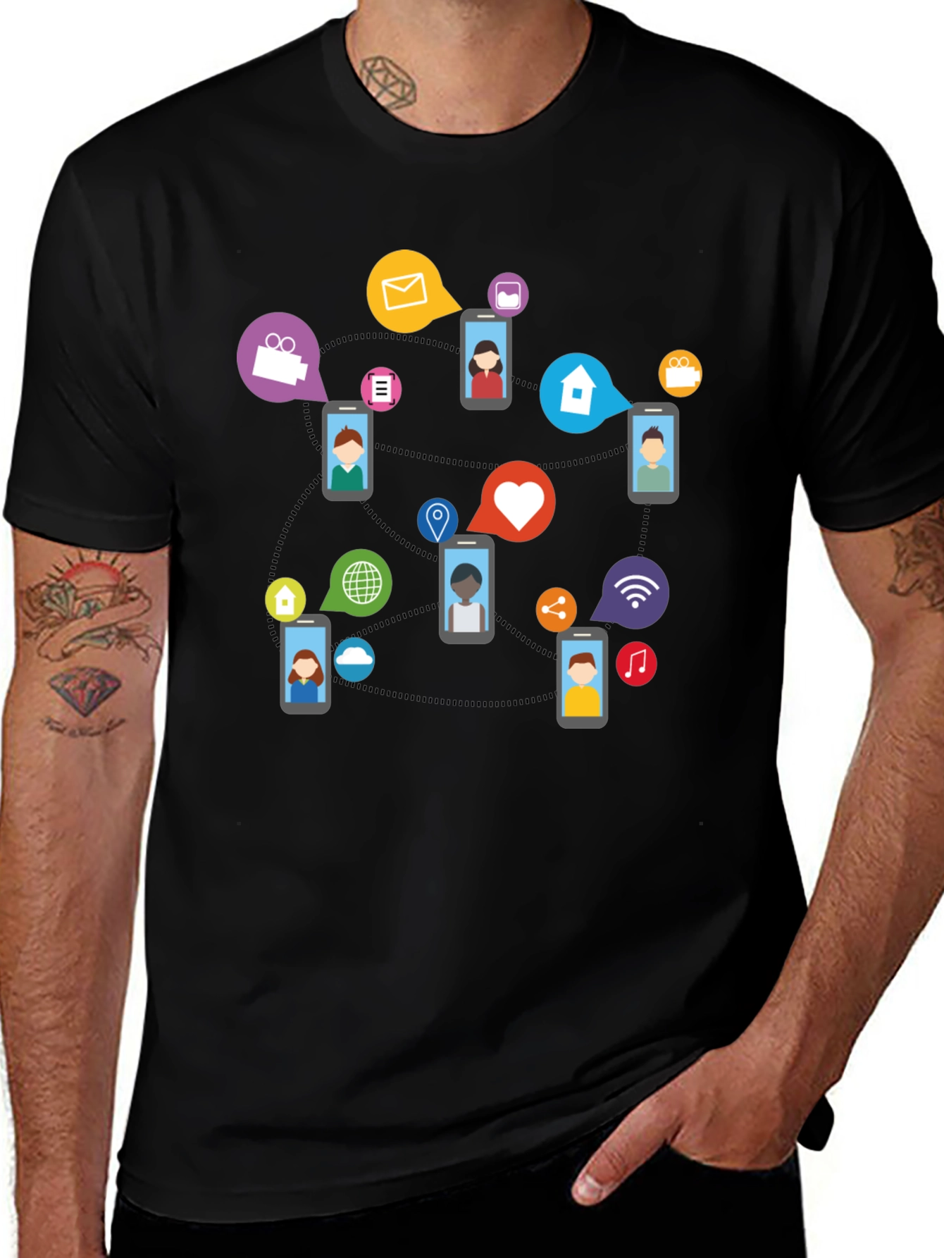 Social Network T-Shirt - Connected World Design