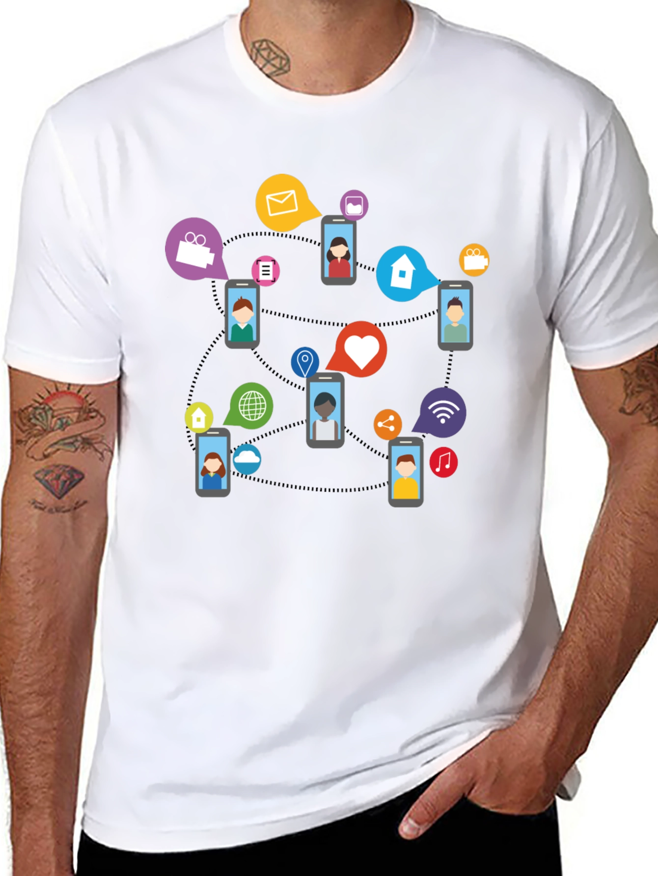 Social Network T-Shirt - Connected World Design