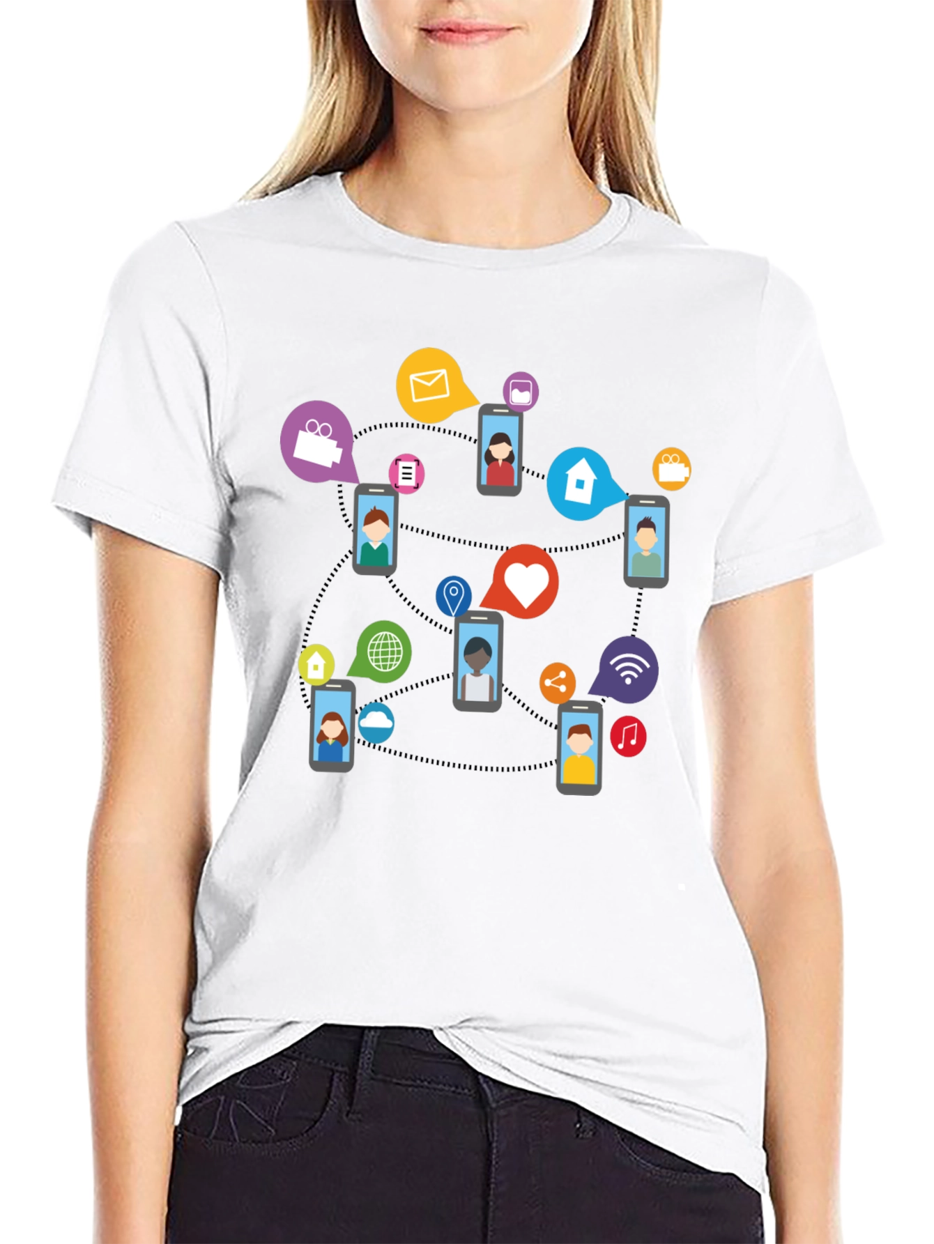 Social Network T-Shirt - Connected World Design