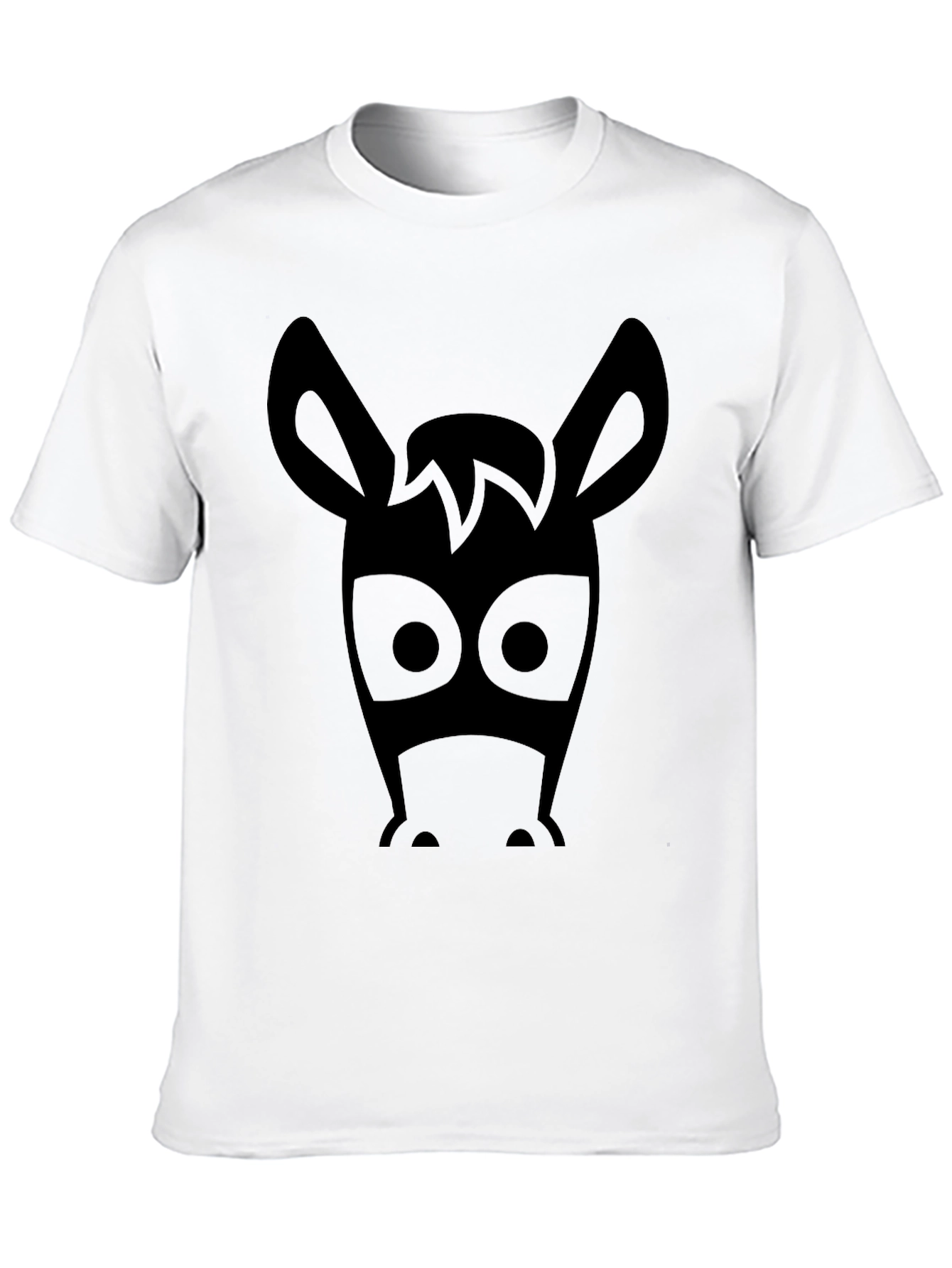 Funny Donkey Face Graphic Mens Black T-Shirt