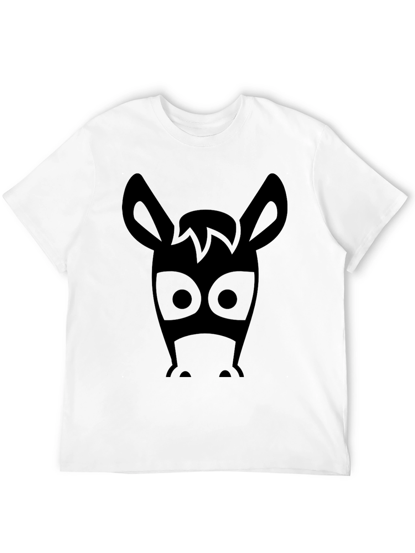 Funny Donkey Face Graphic Mens Black T-Shirt