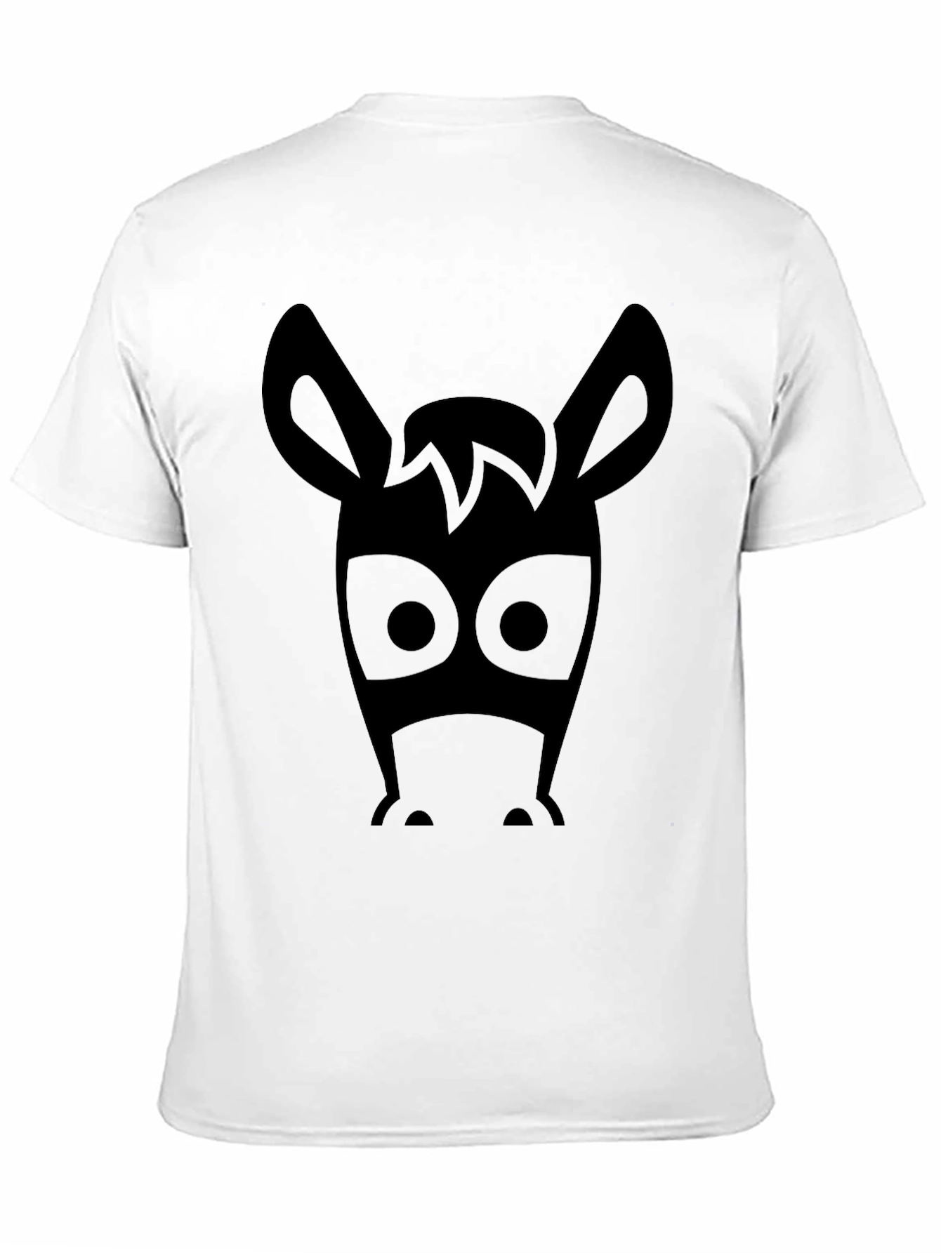 Funny Donkey Face Graphic Mens Black T-Shirt