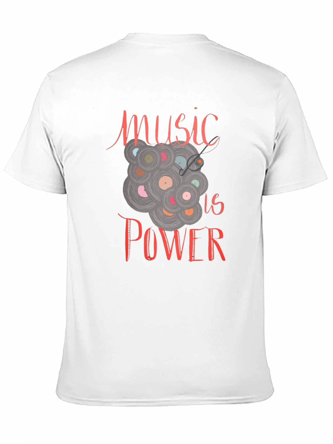 Music is Power Graphic Tee - Black Cotton T-Shirt