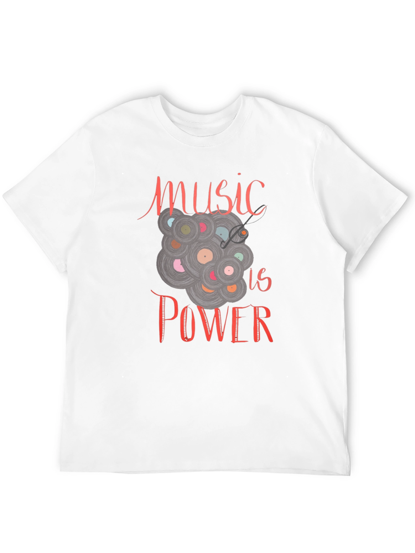 Music is Power Graphic Tee - Black Cotton T-Shirt