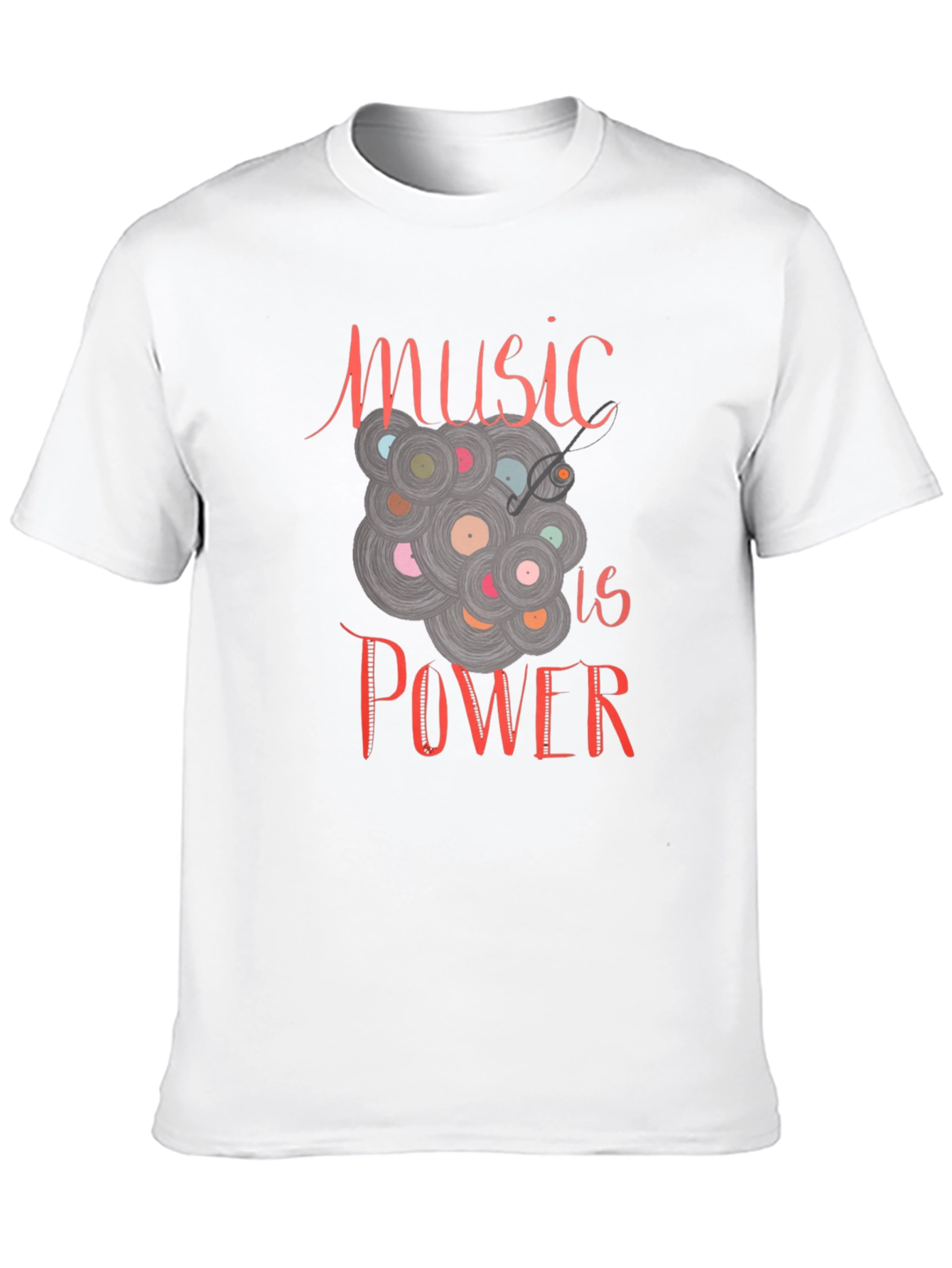 Music is Power Graphic Tee - Black Cotton T-Shirt