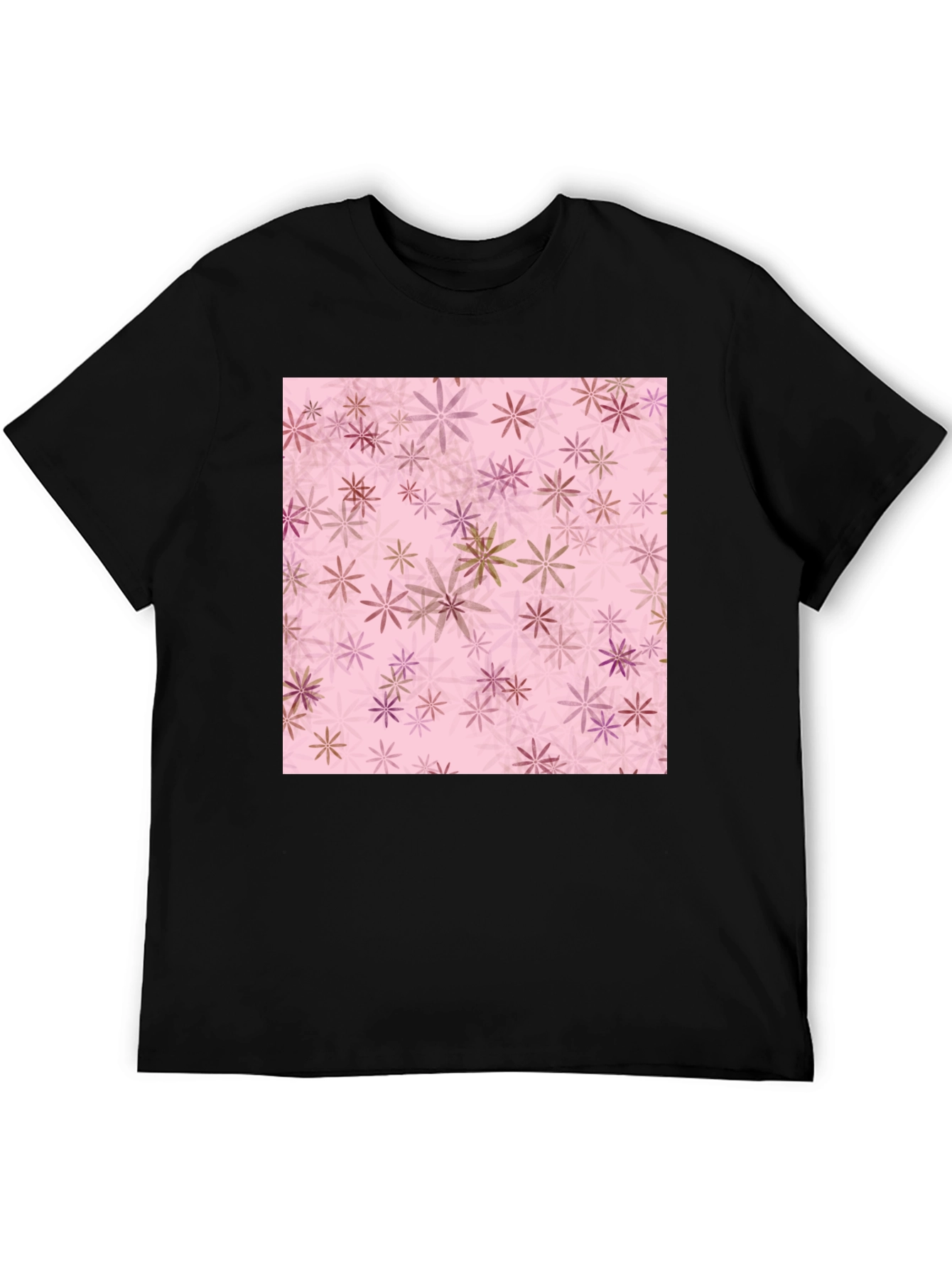 Floral Pattern Tee - Black