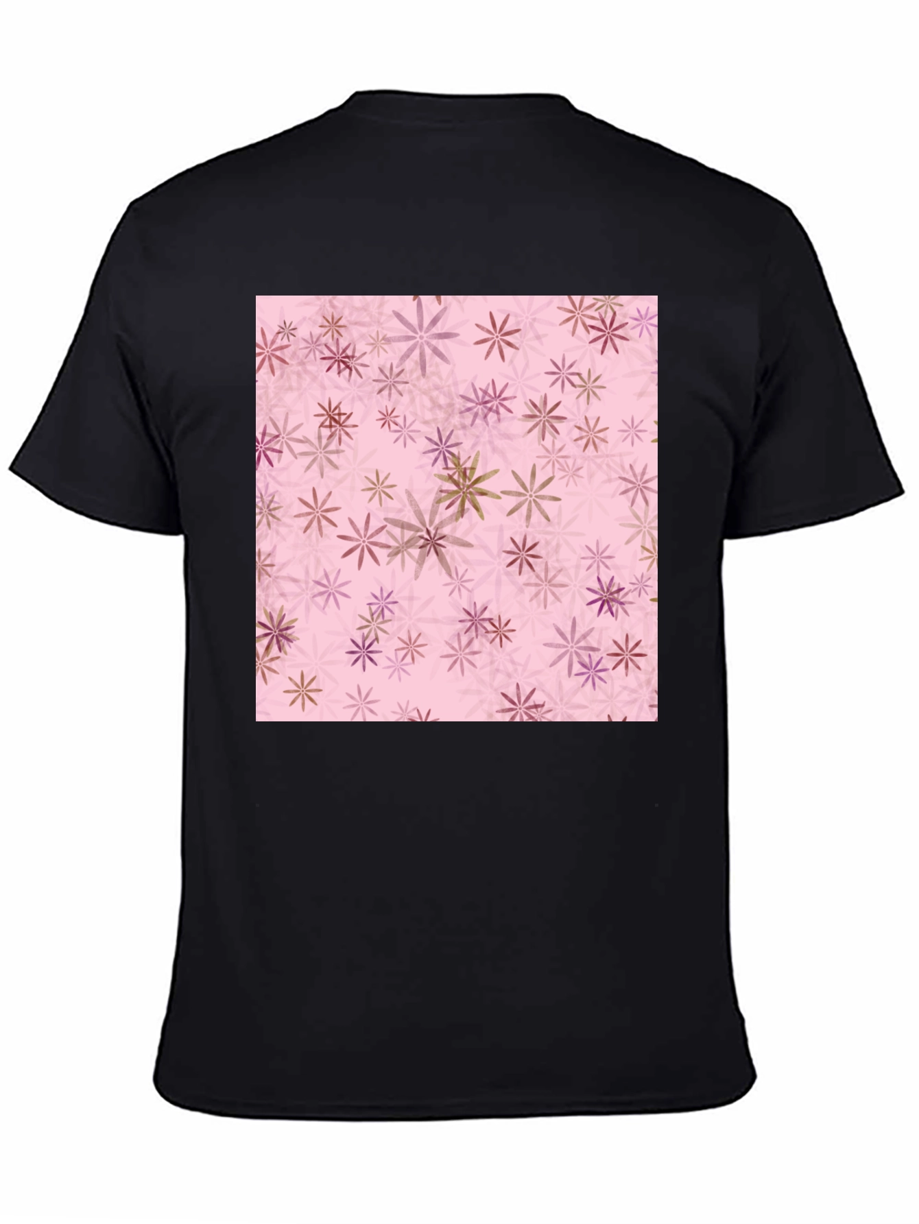 Floral Pattern Tee - Black
