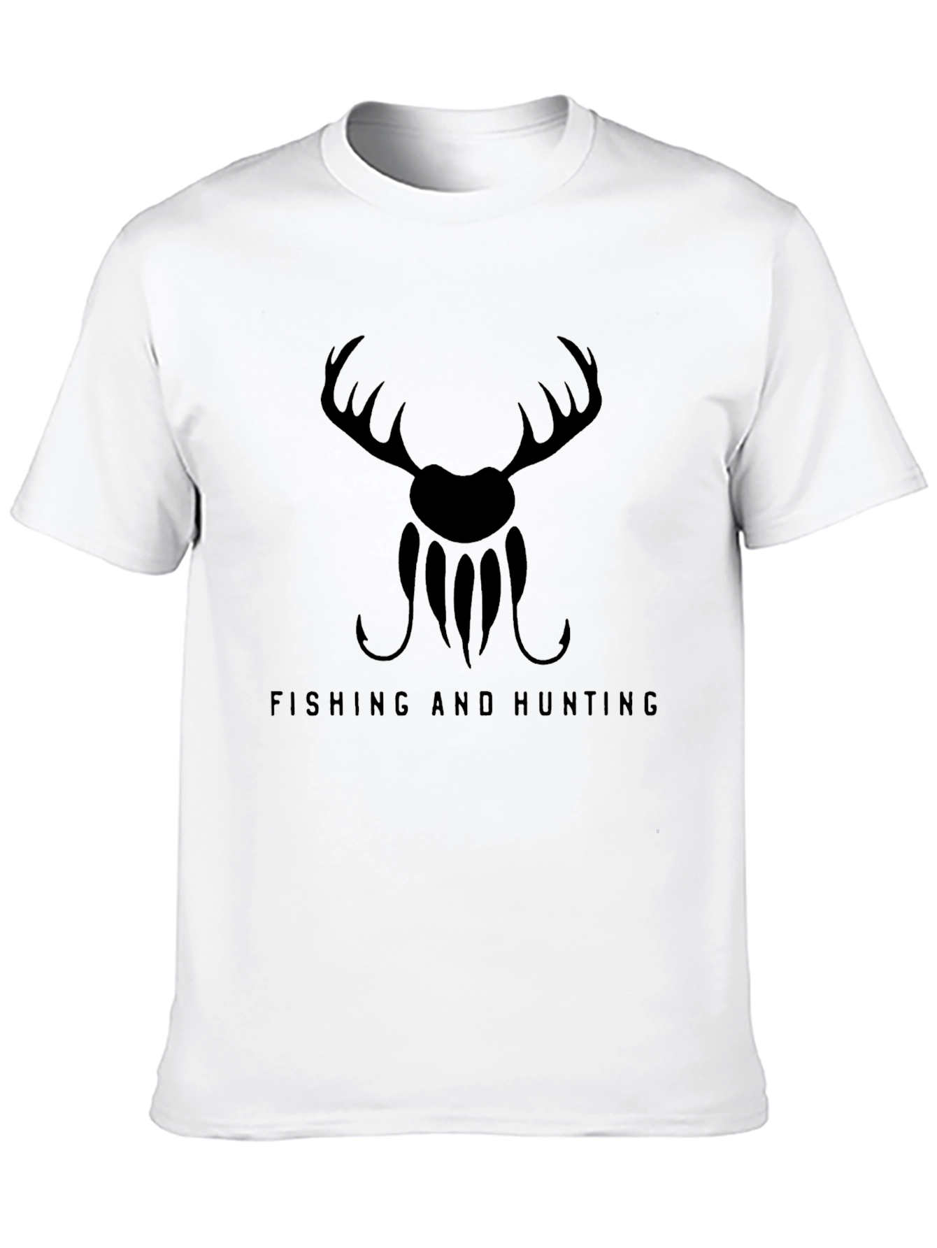 Fishing and Hunting Graphic Tee - Mens Black T-Shirt