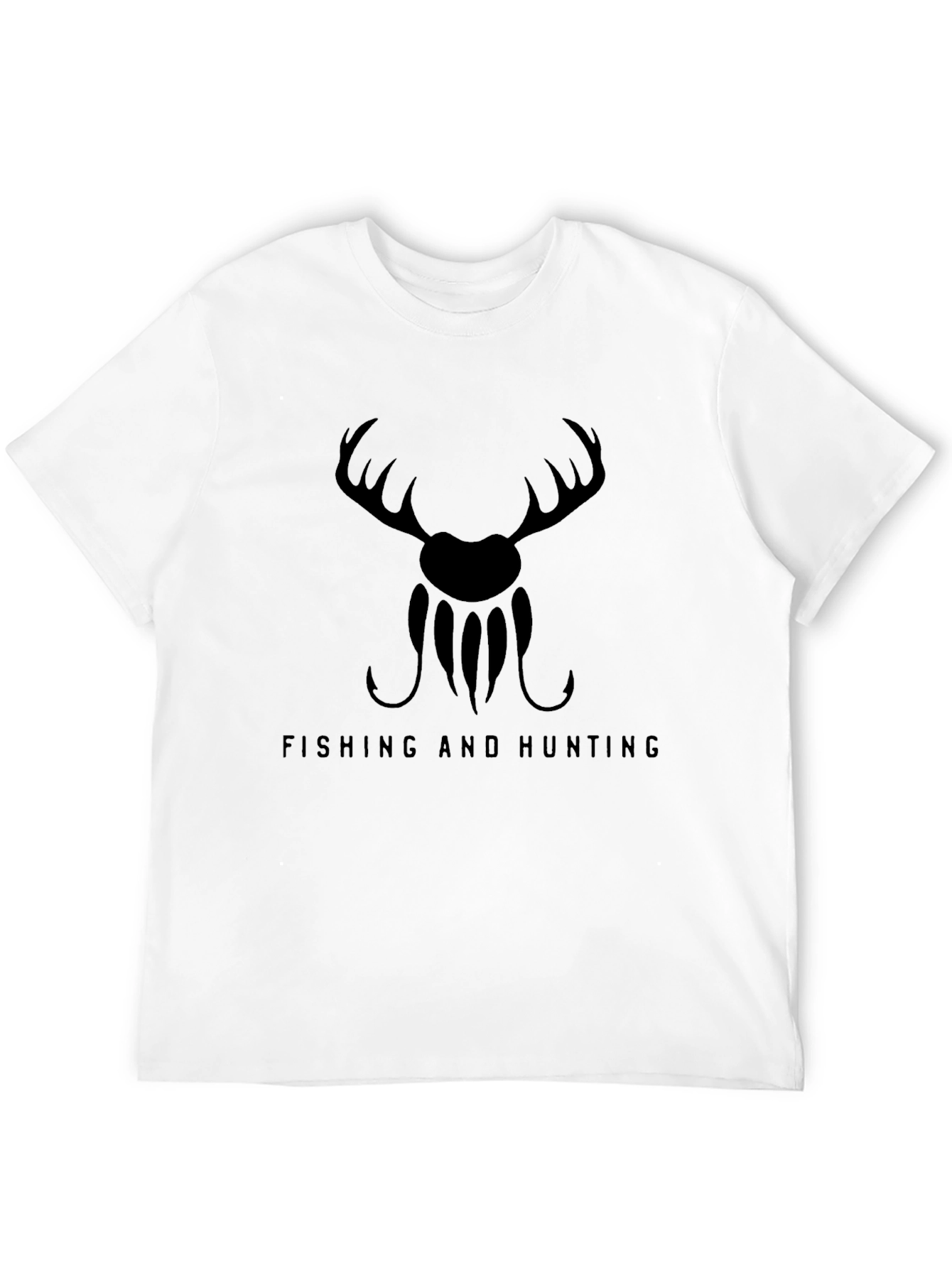 Fishing and Hunting Graphic Tee - Mens Black T-Shirt