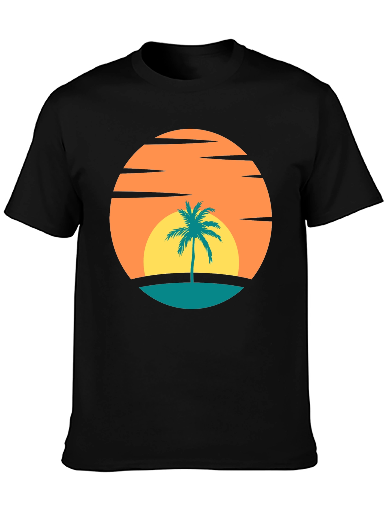 Retro Sunset Palm Tree Graphic Tee