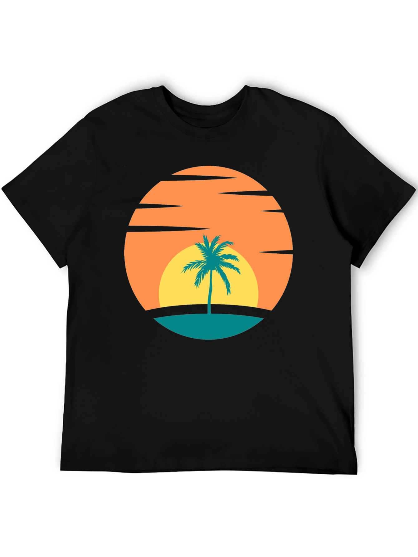 Retro Sunset Palm Tree Graphic Tee