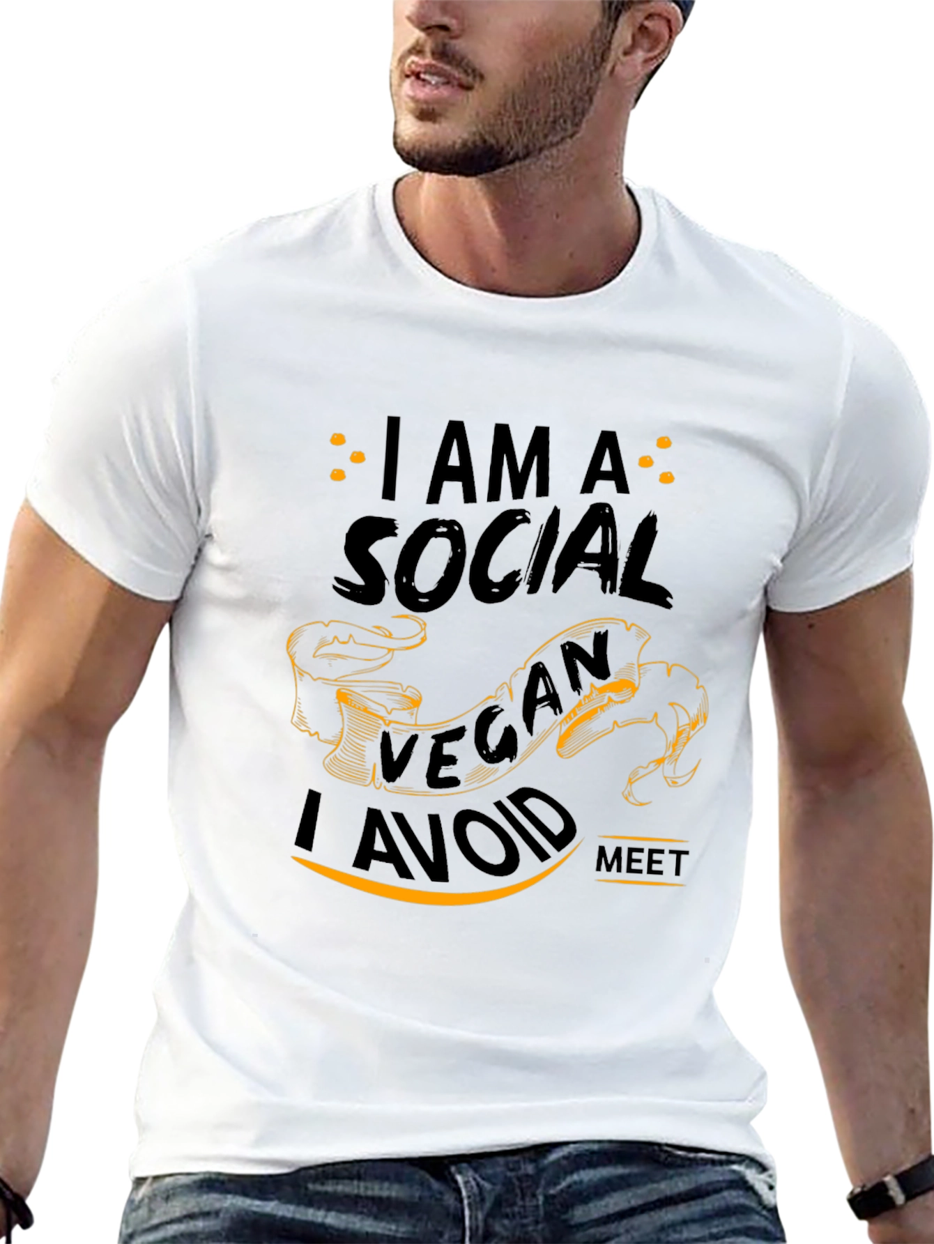 I am A Social Vegan I Avoid Meet T-Shirt