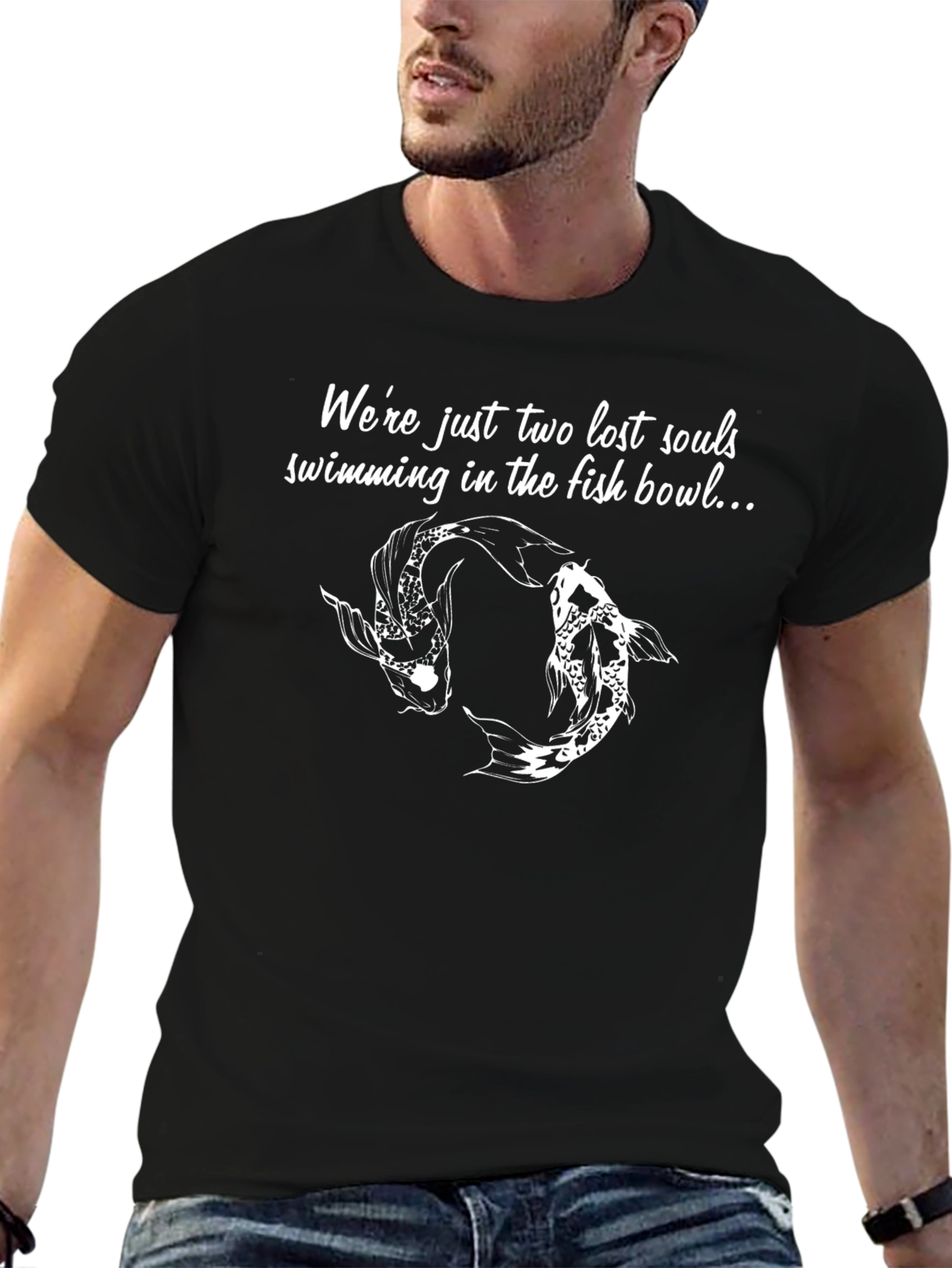 Lost Souls Koi Fish Graphic Tee - Black