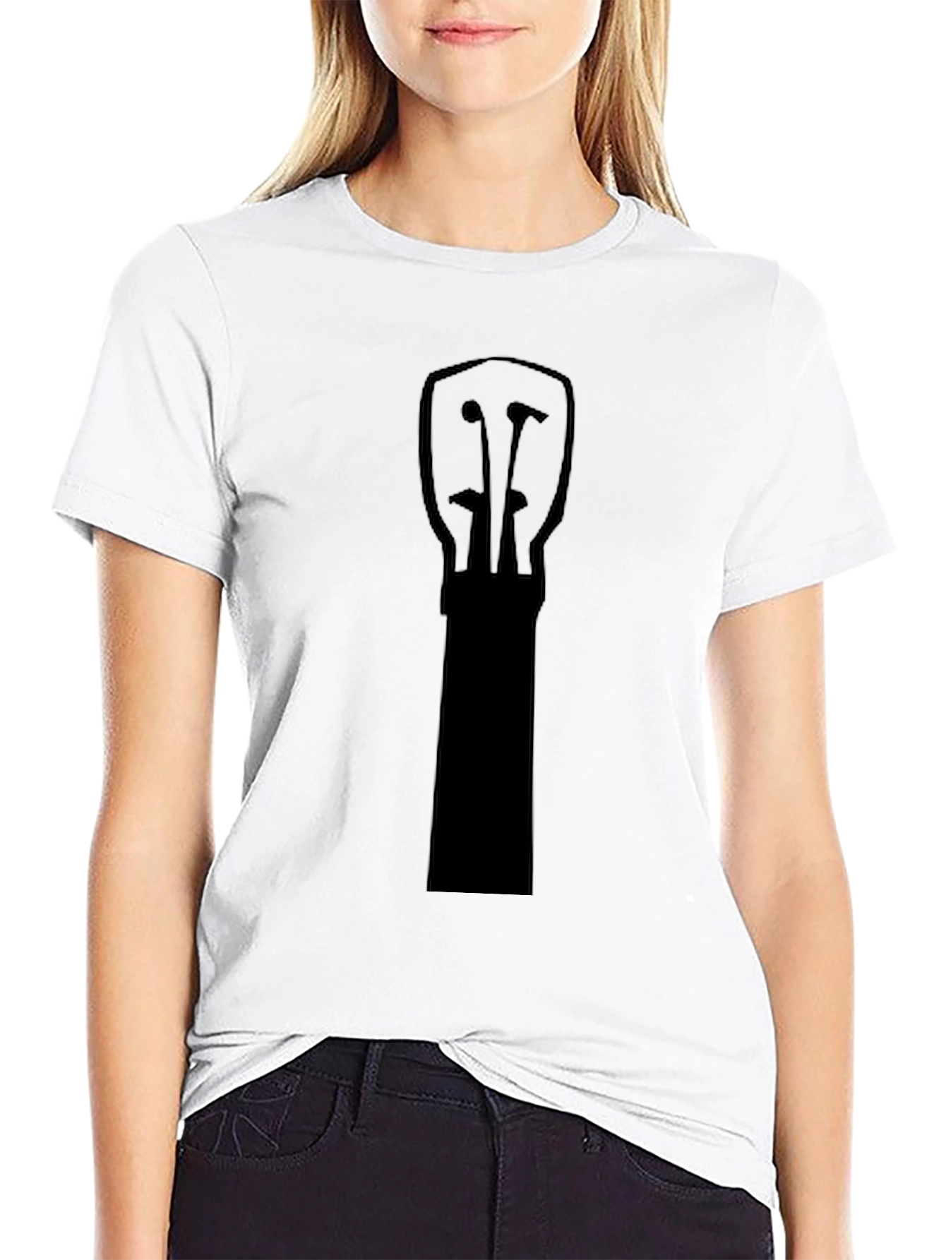 Black Guitar Headstock Graphic T-Shirt