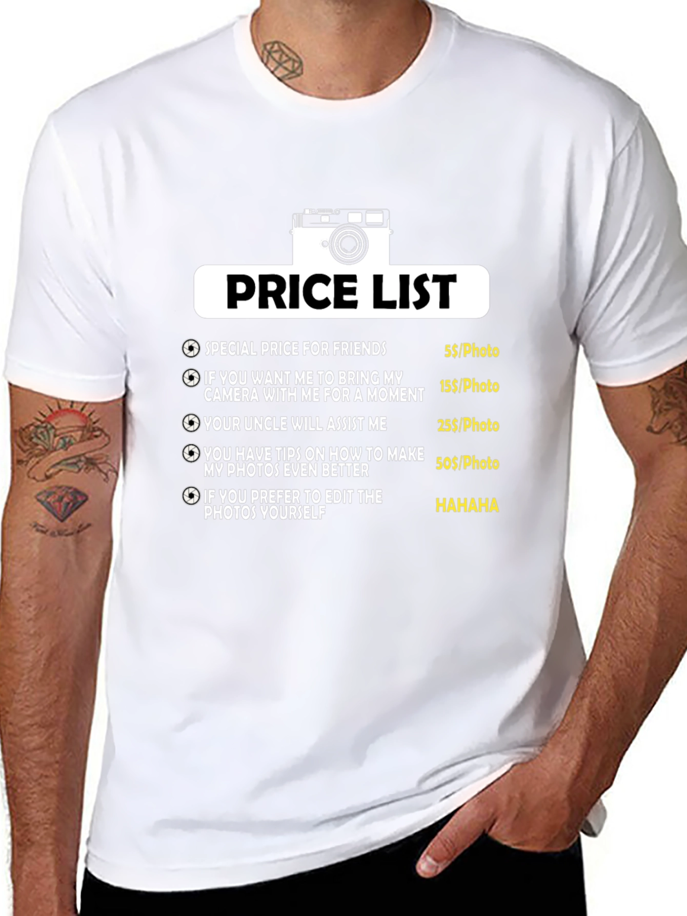 Funny Photographer Price List T-Shirt