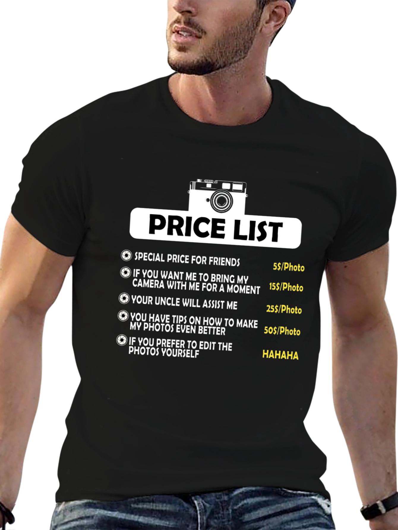 Funny Photographer Price List T-Shirt