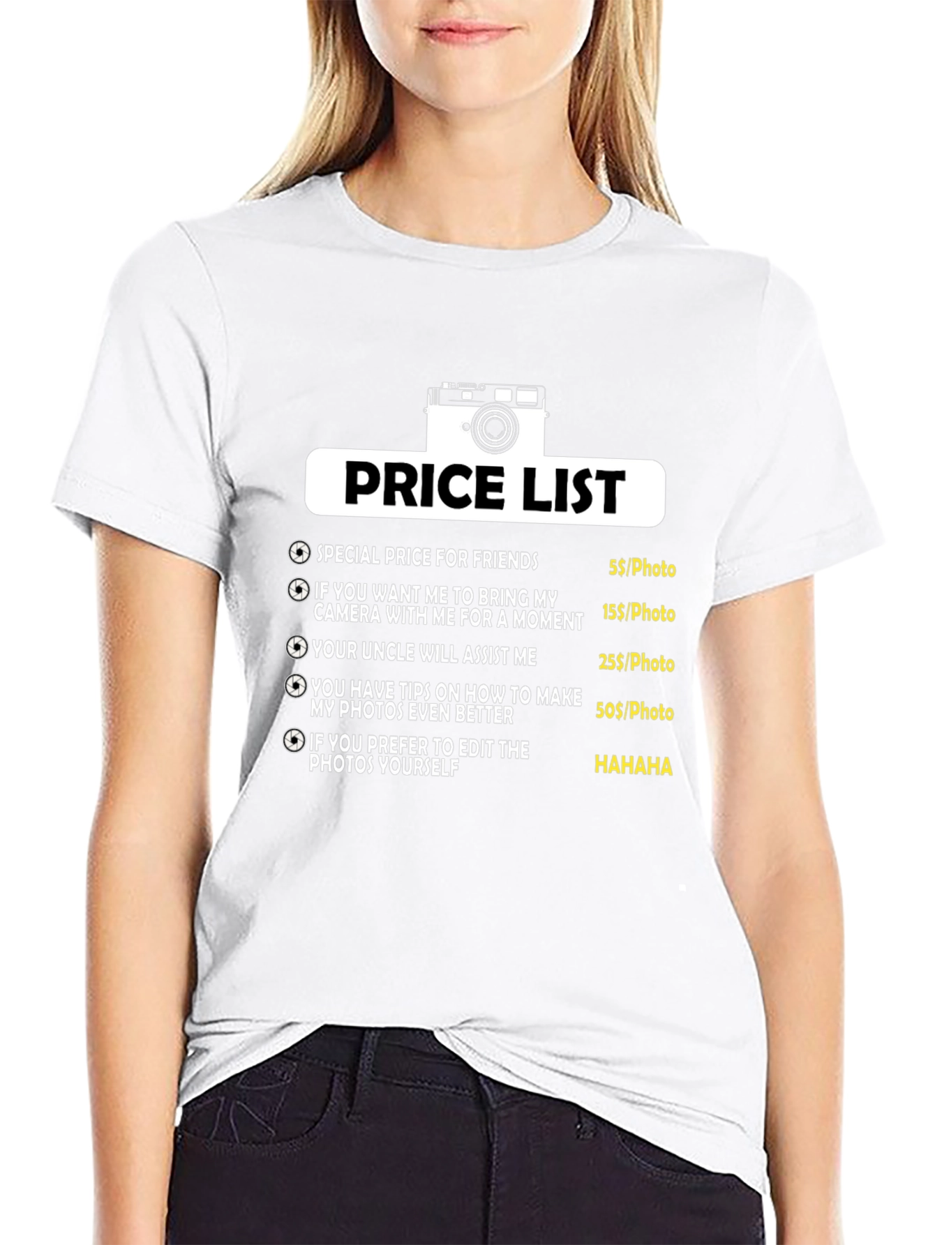 Funny Photographer Price List T-Shirt