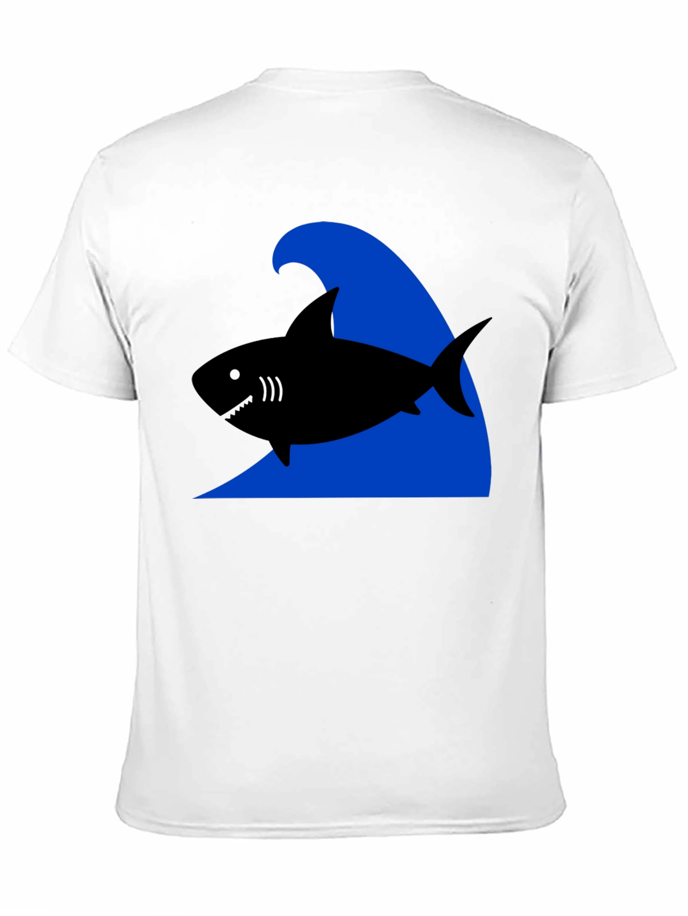 Shark Wave Graphic Tee - Black Cotton T-Shirt
