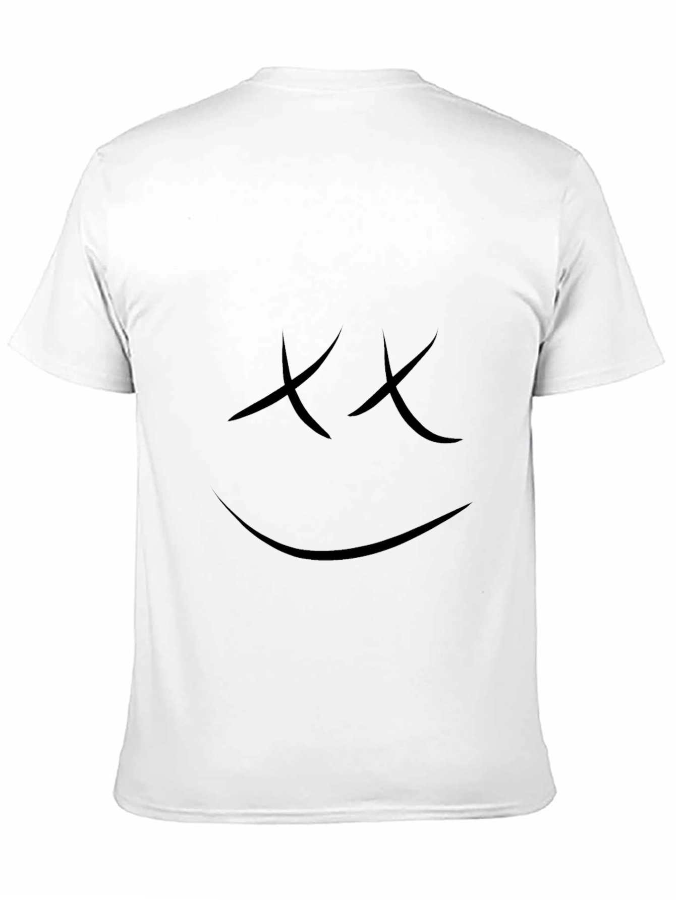 Smiley Face Graphic T-Shirt - Casual Black Tee