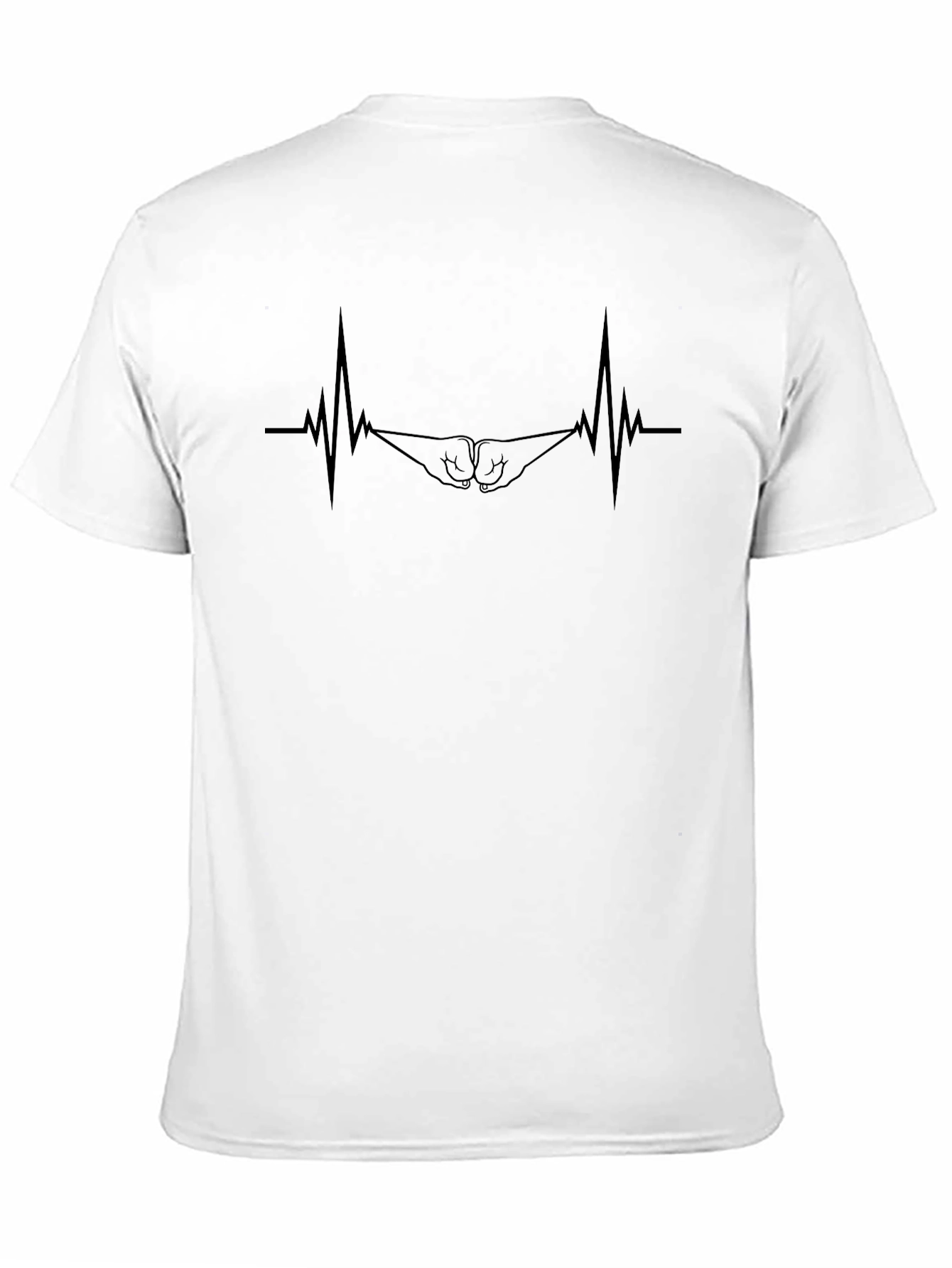 Fist Bump Heartbeat Graphic Tee - Black