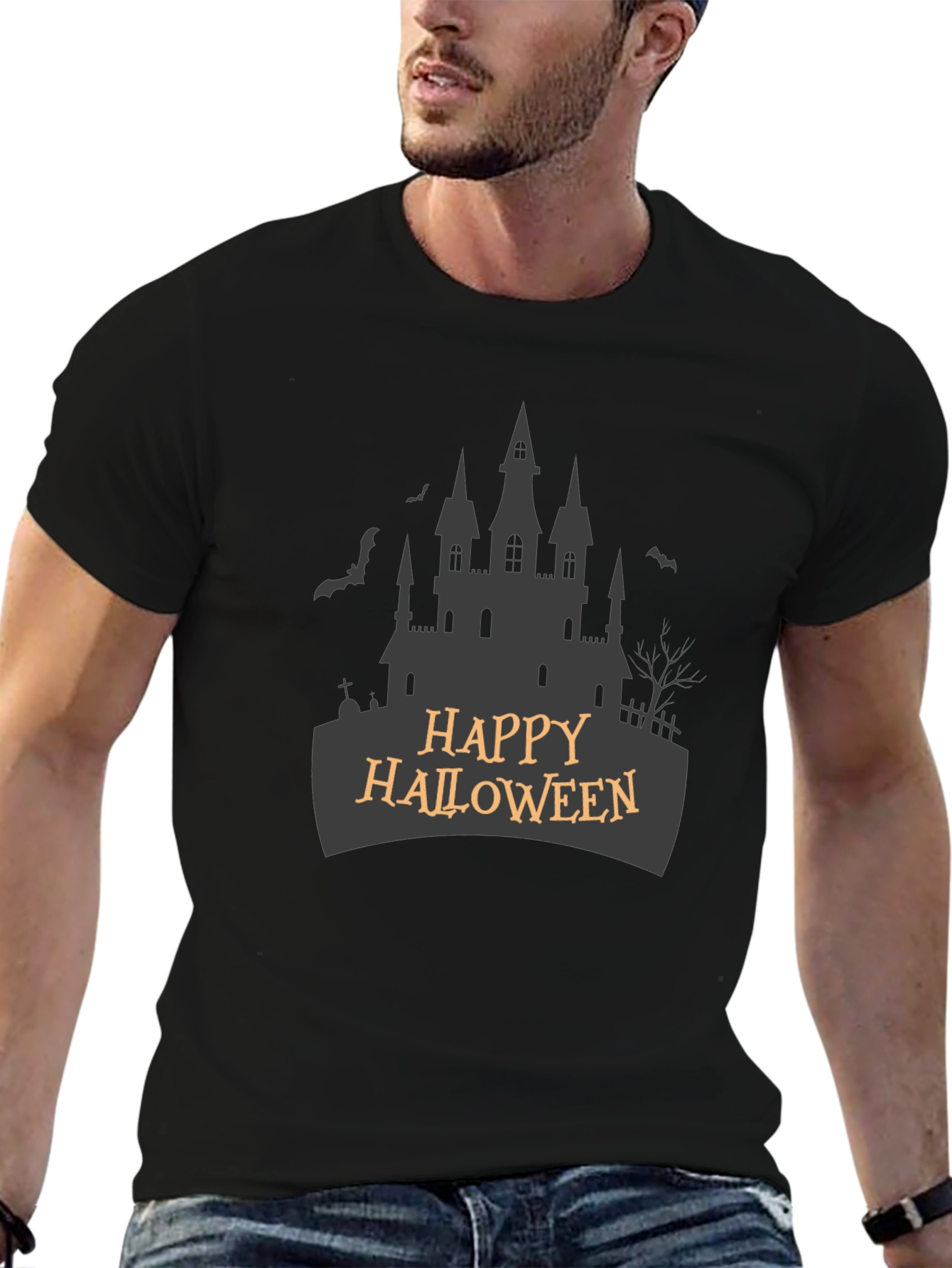 Happy Halloween Castle T-Shirt - Spooky Season Apparel