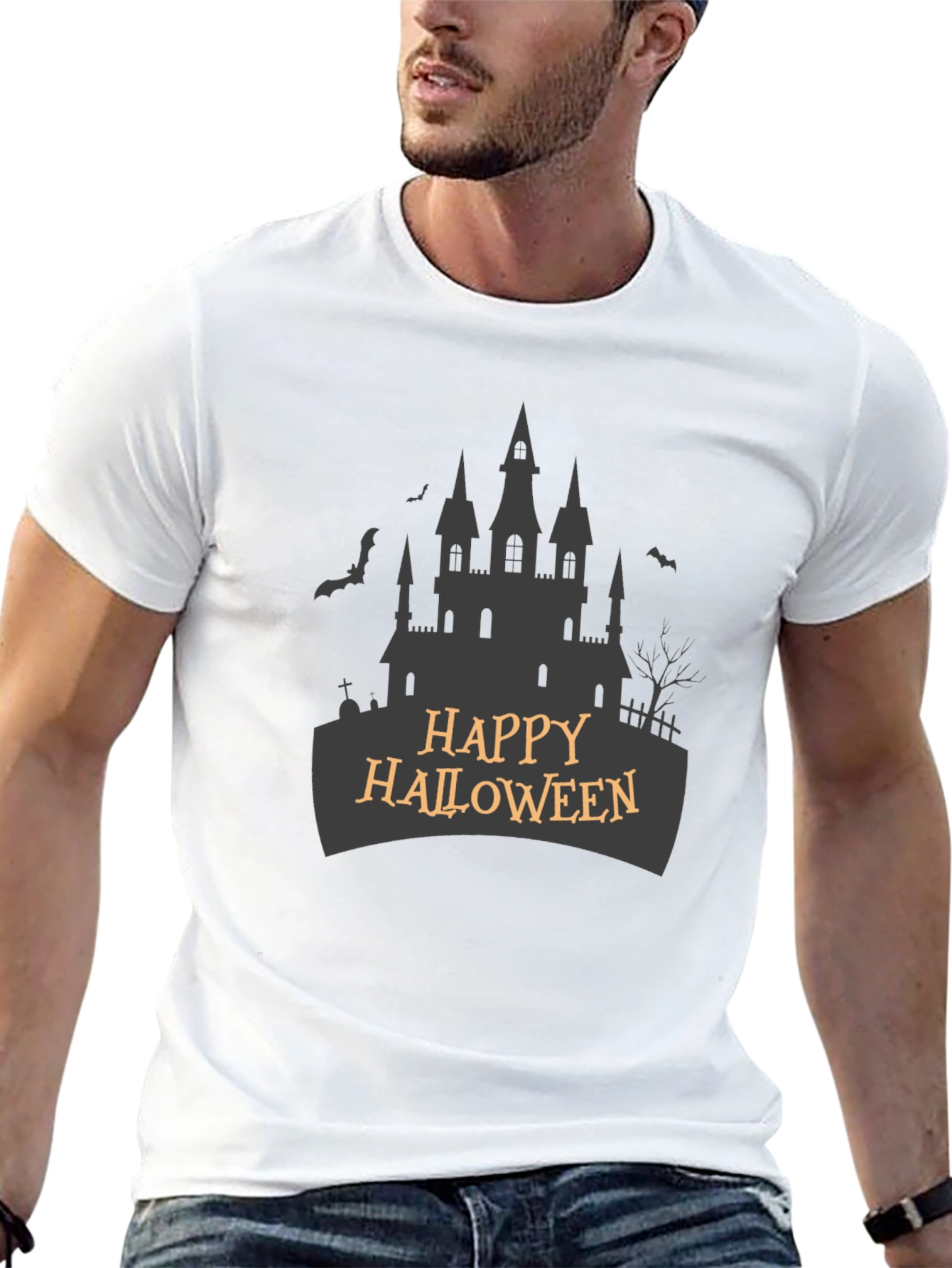 Happy Halloween Castle T-Shirt - Spooky Season Apparel