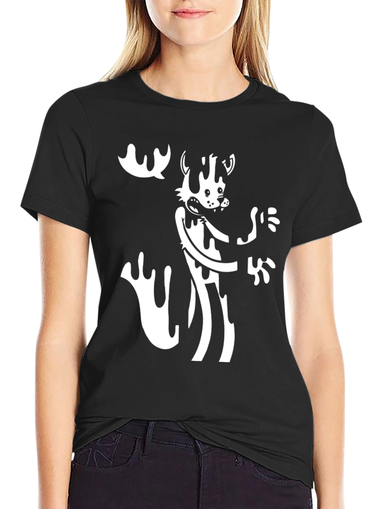 Cartoon Character Black Graphic Tee