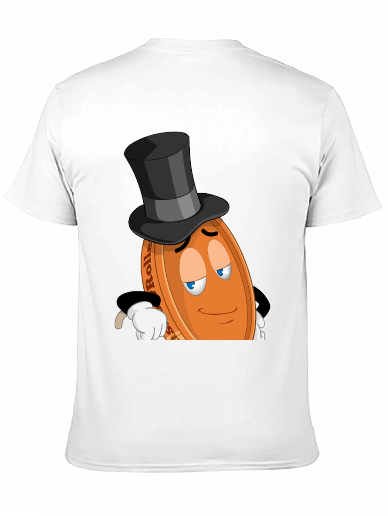 Whimsical Coin Character Graphic Tee - Black
