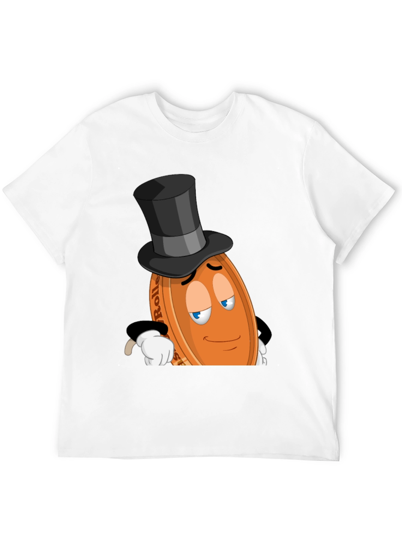 Whimsical Coin Character Graphic Tee - Black