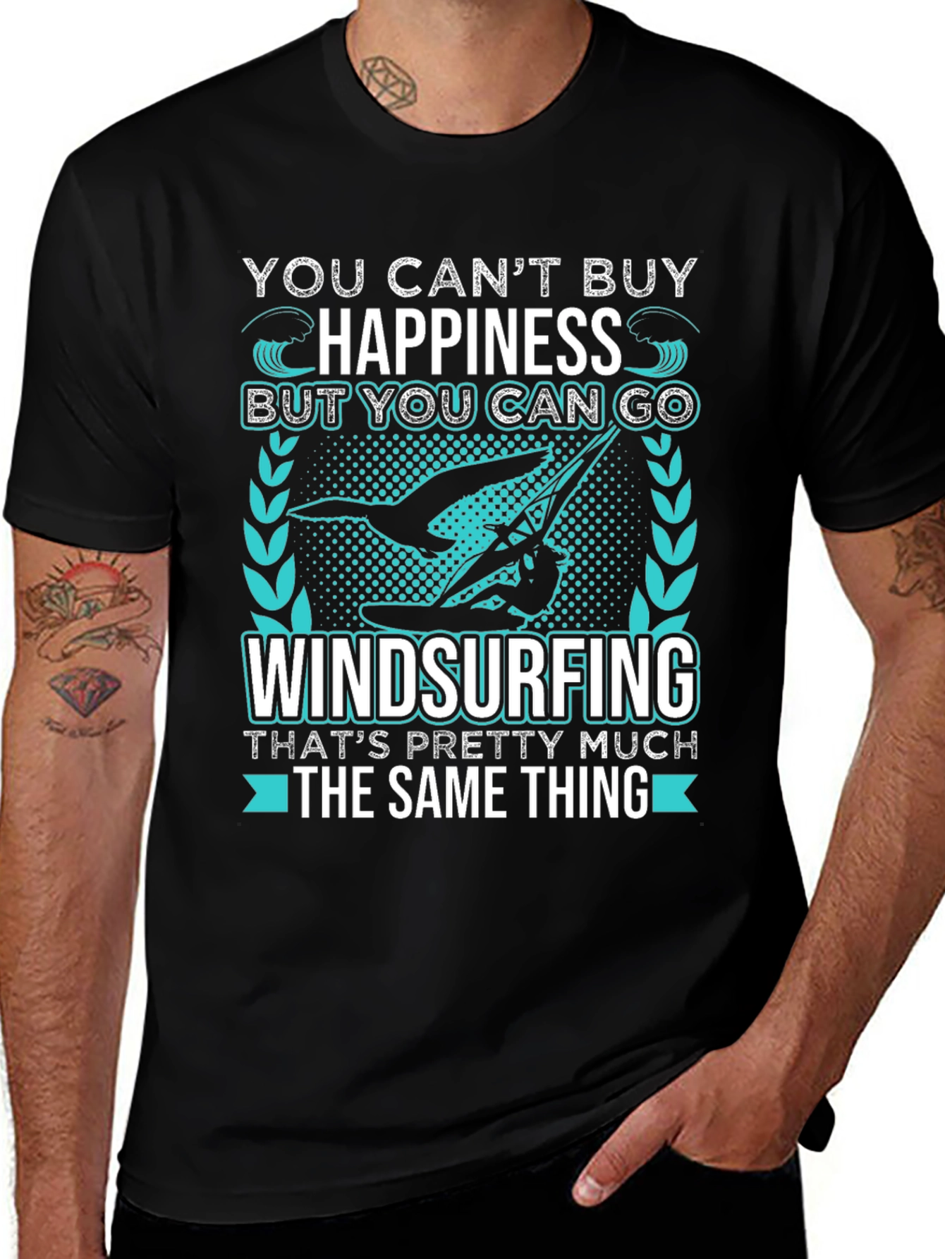 Windsurfing Happiness T-Shirt - Black