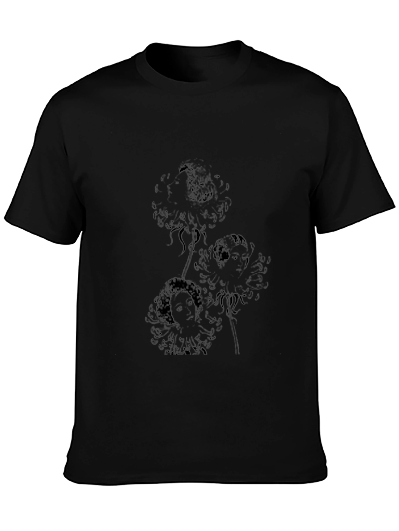 Stylish Black Graphic Print Crew Neck T-Shirt