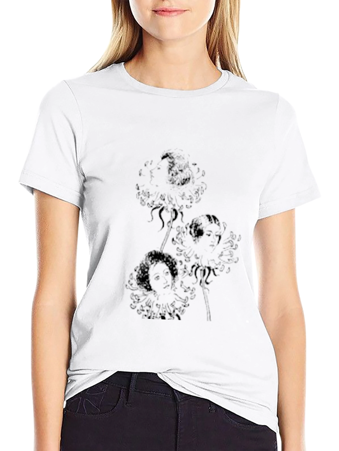 Stylish Black Graphic Print Crew Neck T-Shirt